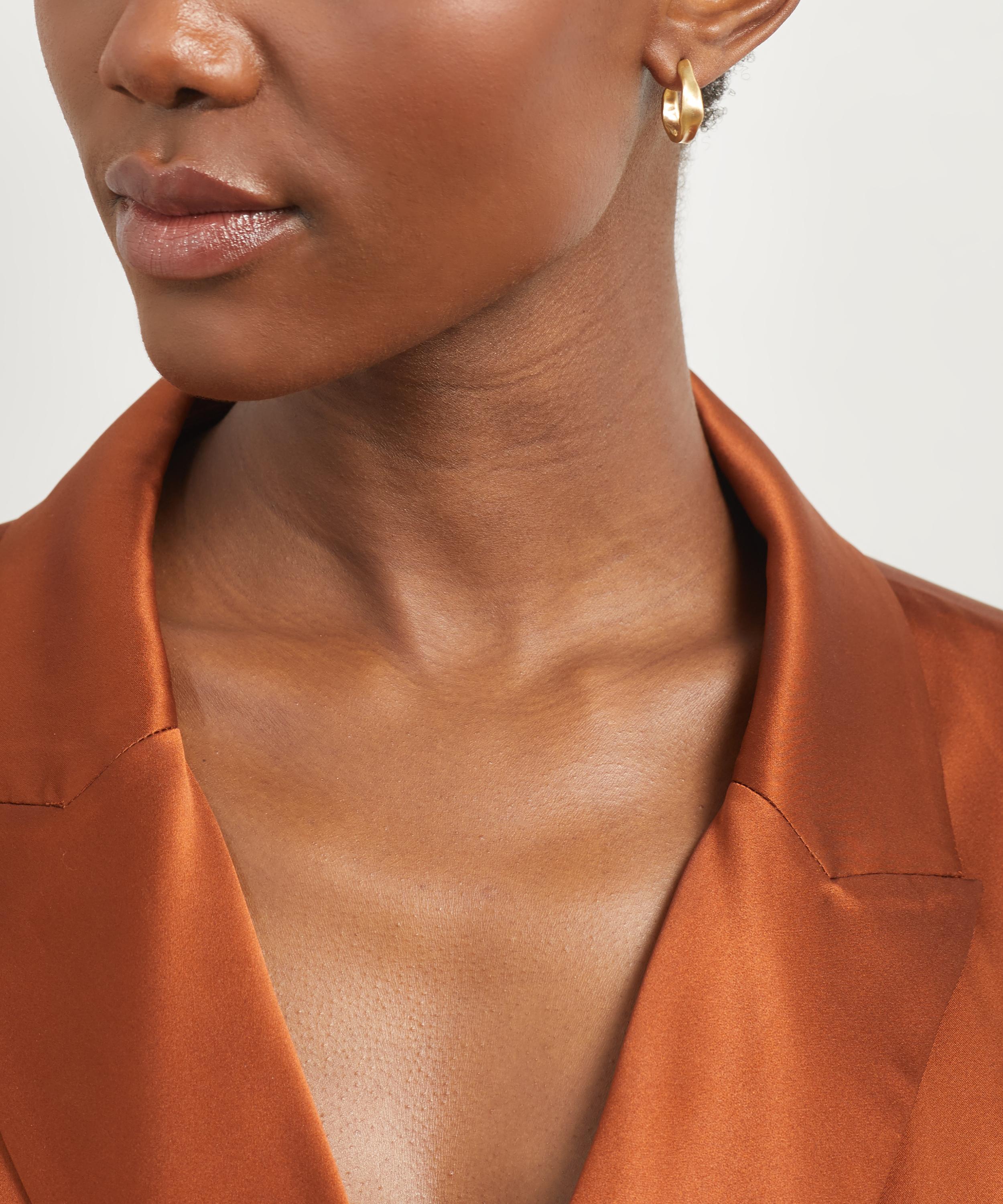Nada Ghazal - 18ct Gold Baby Malak Round Hoop Earrings image number 1