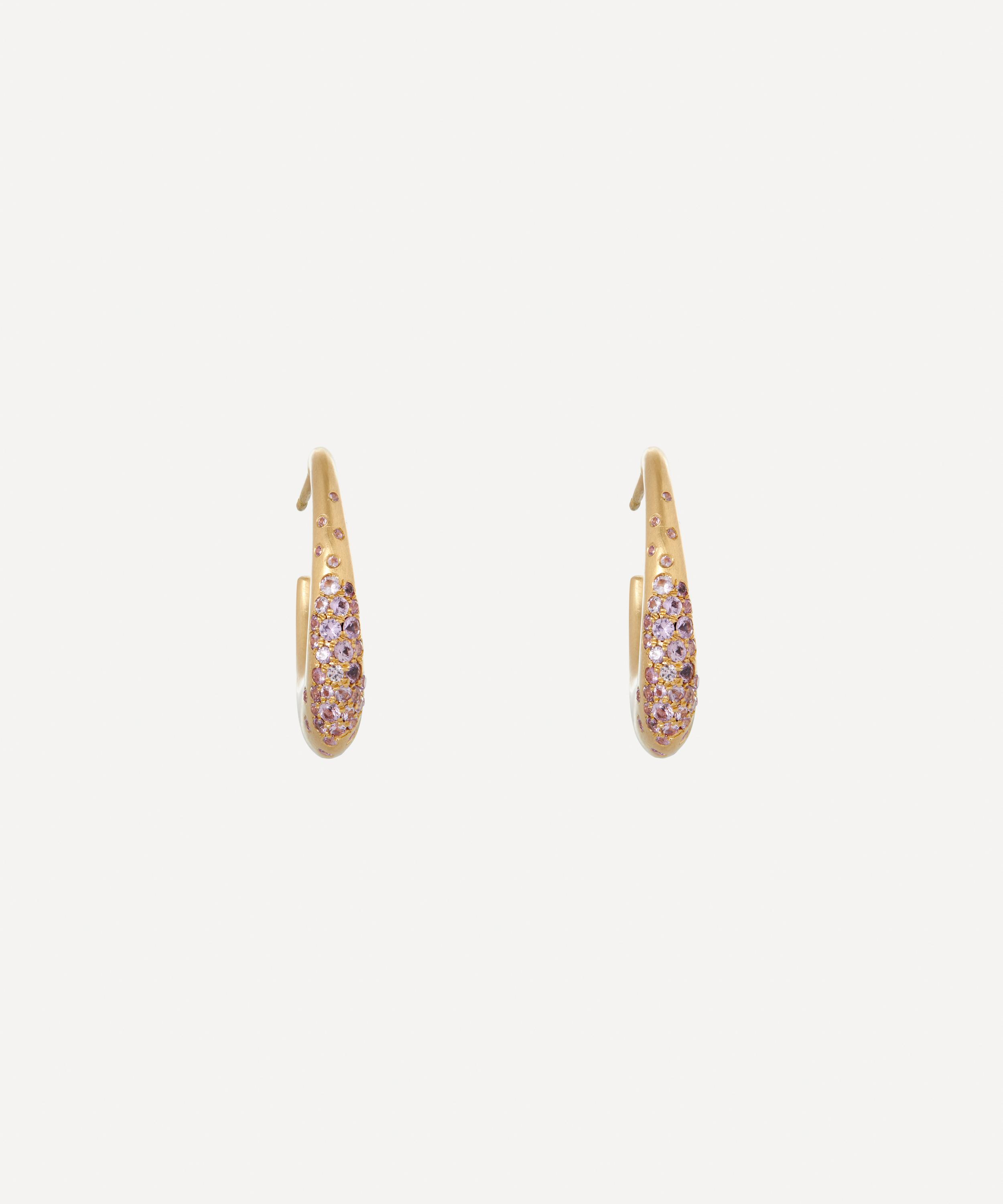 Nada Ghazal - 18ct Gold Urban Colour Small Hoop Earrings image number 0