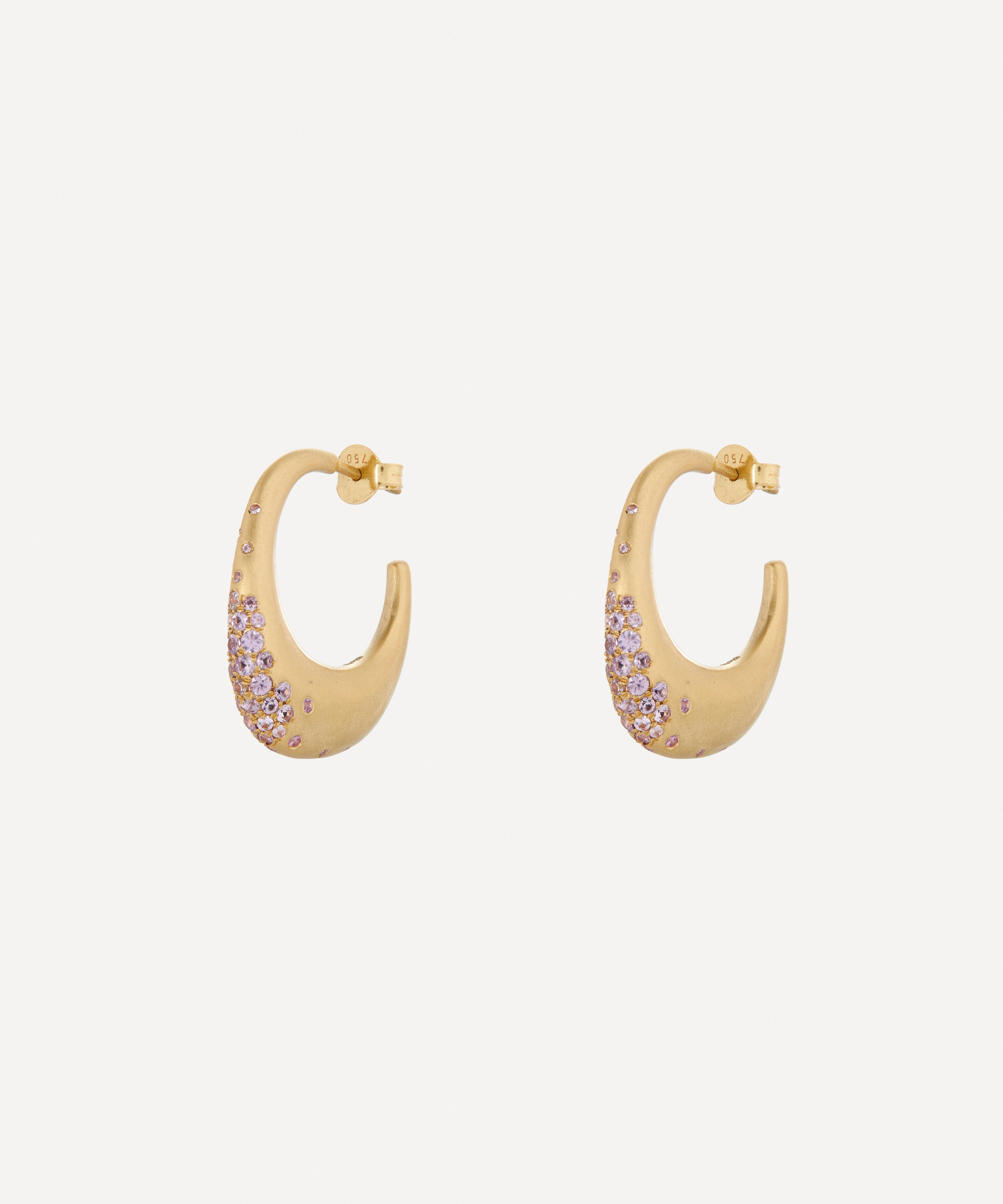 Nada Ghazal - 18ct Gold Urban Colour Small Hoop Earrings image number 2