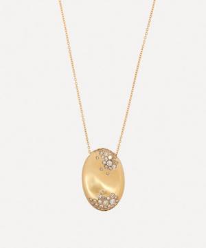 18ct Gold Storm Winter Oval Small Pendant Necklace