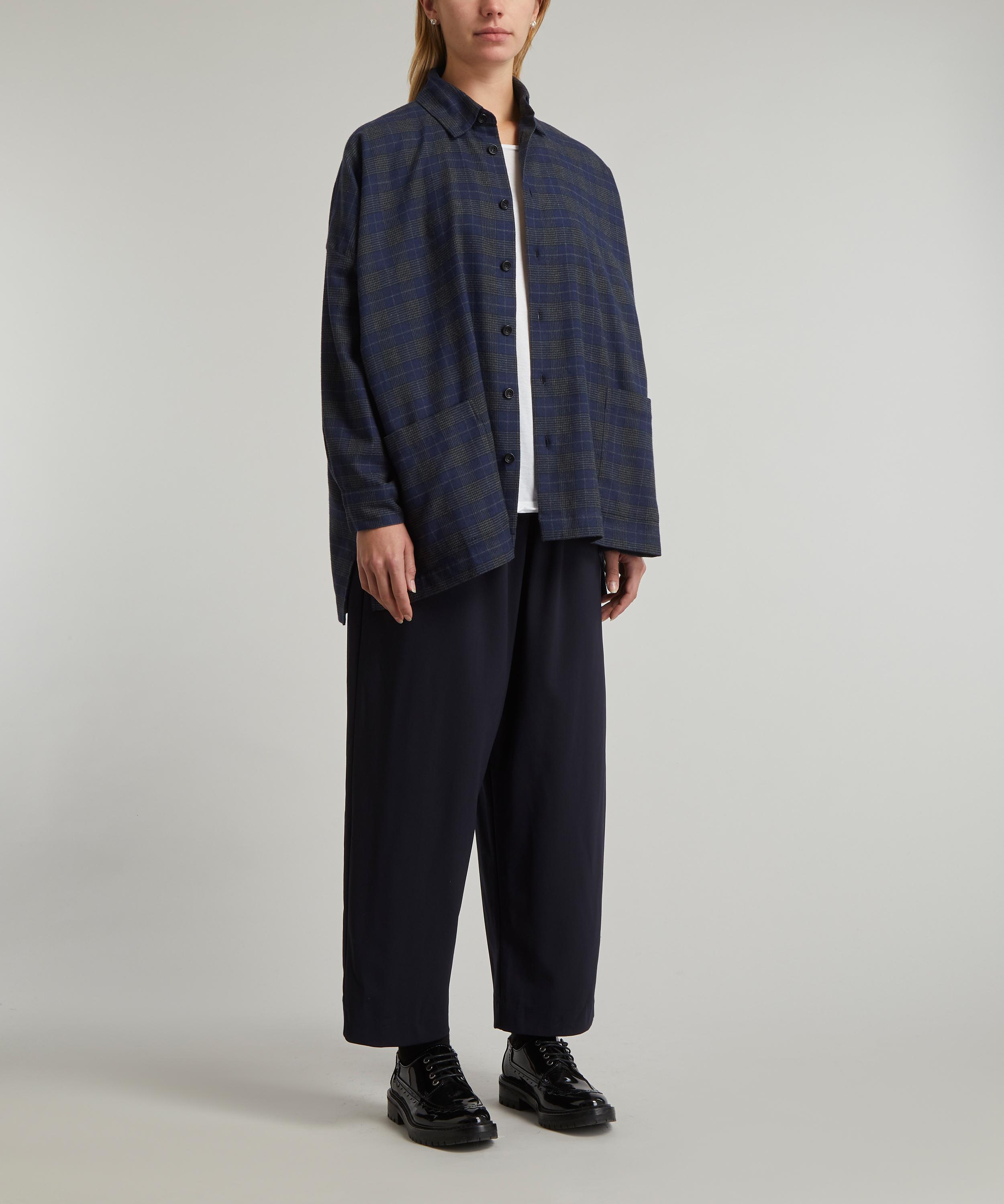 eskandar シャツ Eskandar Longer Plaid Wide Collared Shirt | Liberty