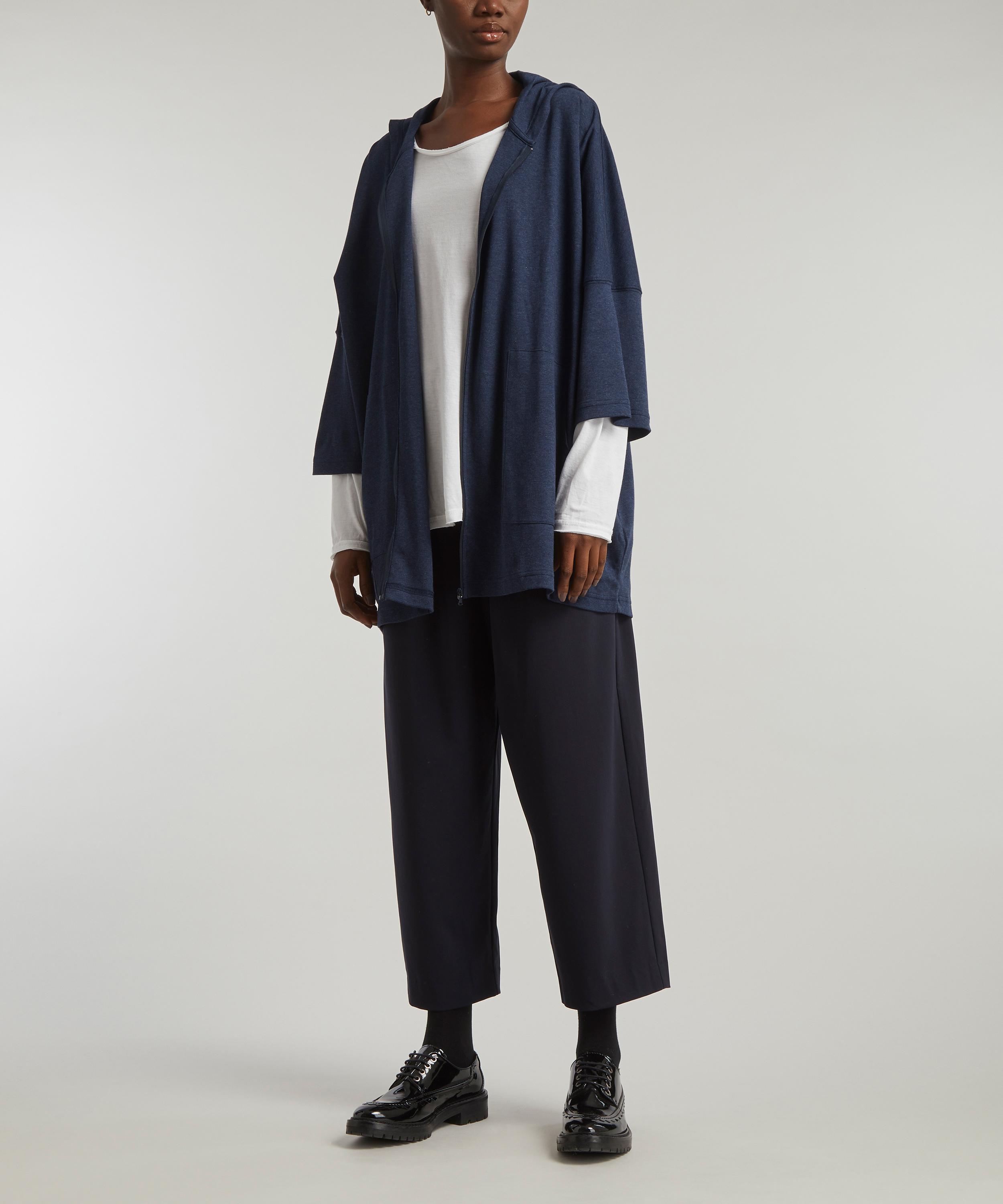 Eskandar - Sloped Shoulder Zipped Hooded Top image number 1