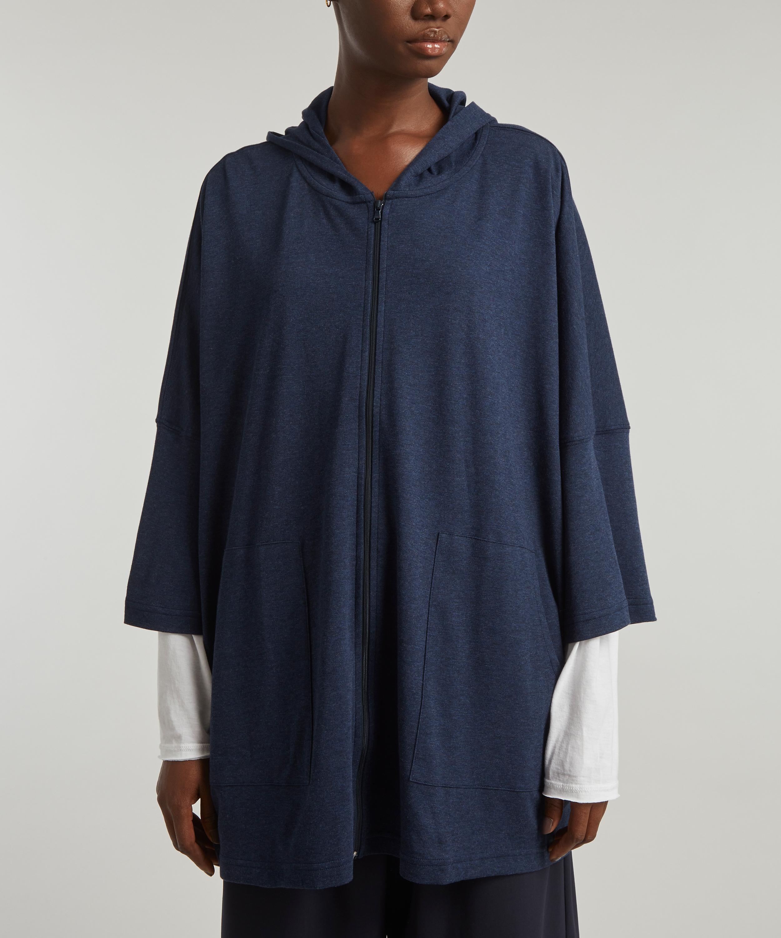 Eskandar - Sloped Shoulder Zipped Hooded Top image number 2