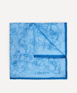 Inky Blooms Printed Silk Pocket Square