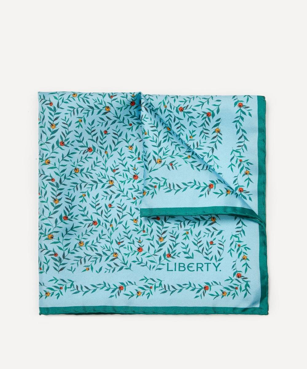 Liberty - Leafy Ladybirds Printed Silk Pocket Square