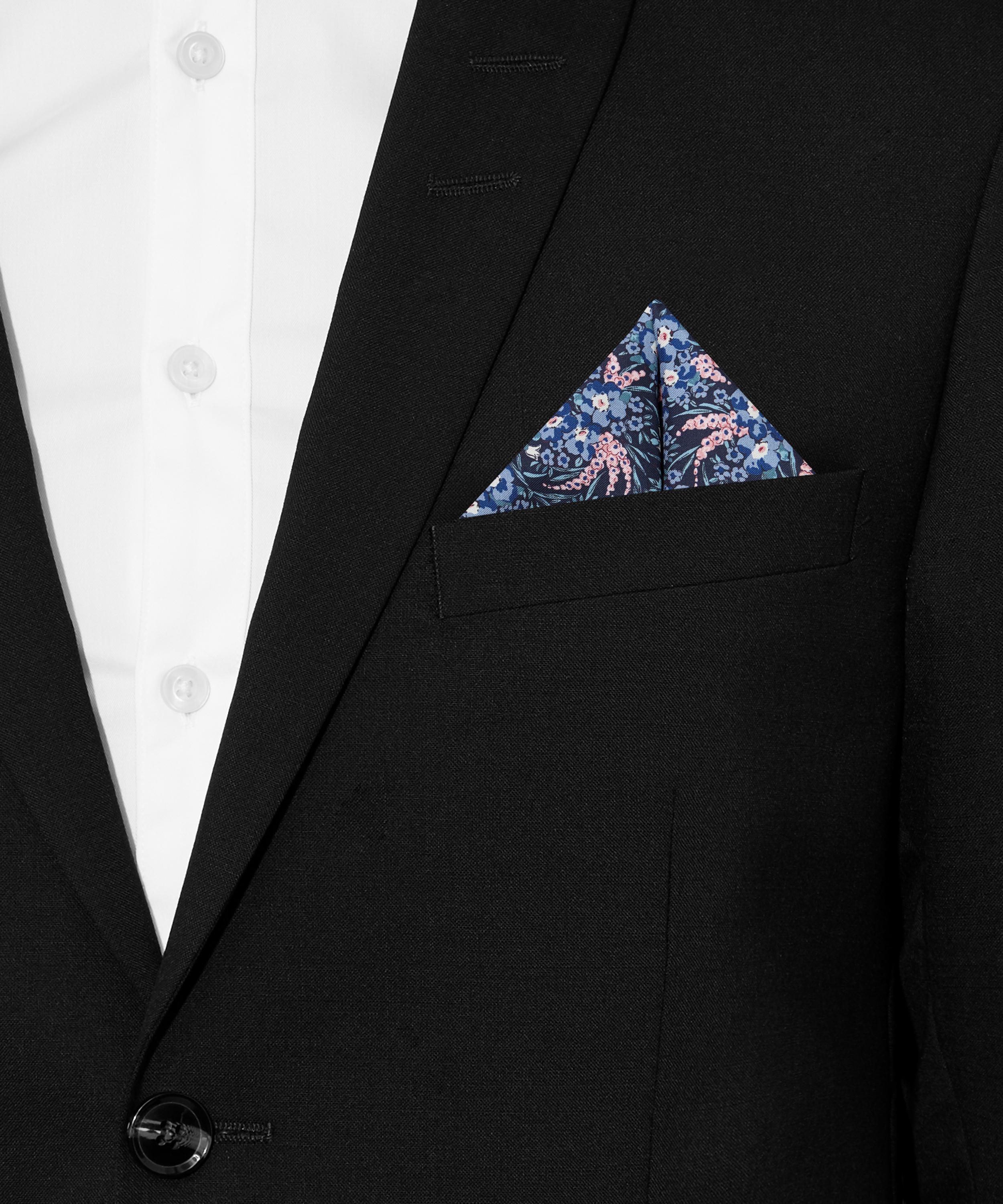 Liberty - Swirling Petals Printed Silk Pocket Square image number 1