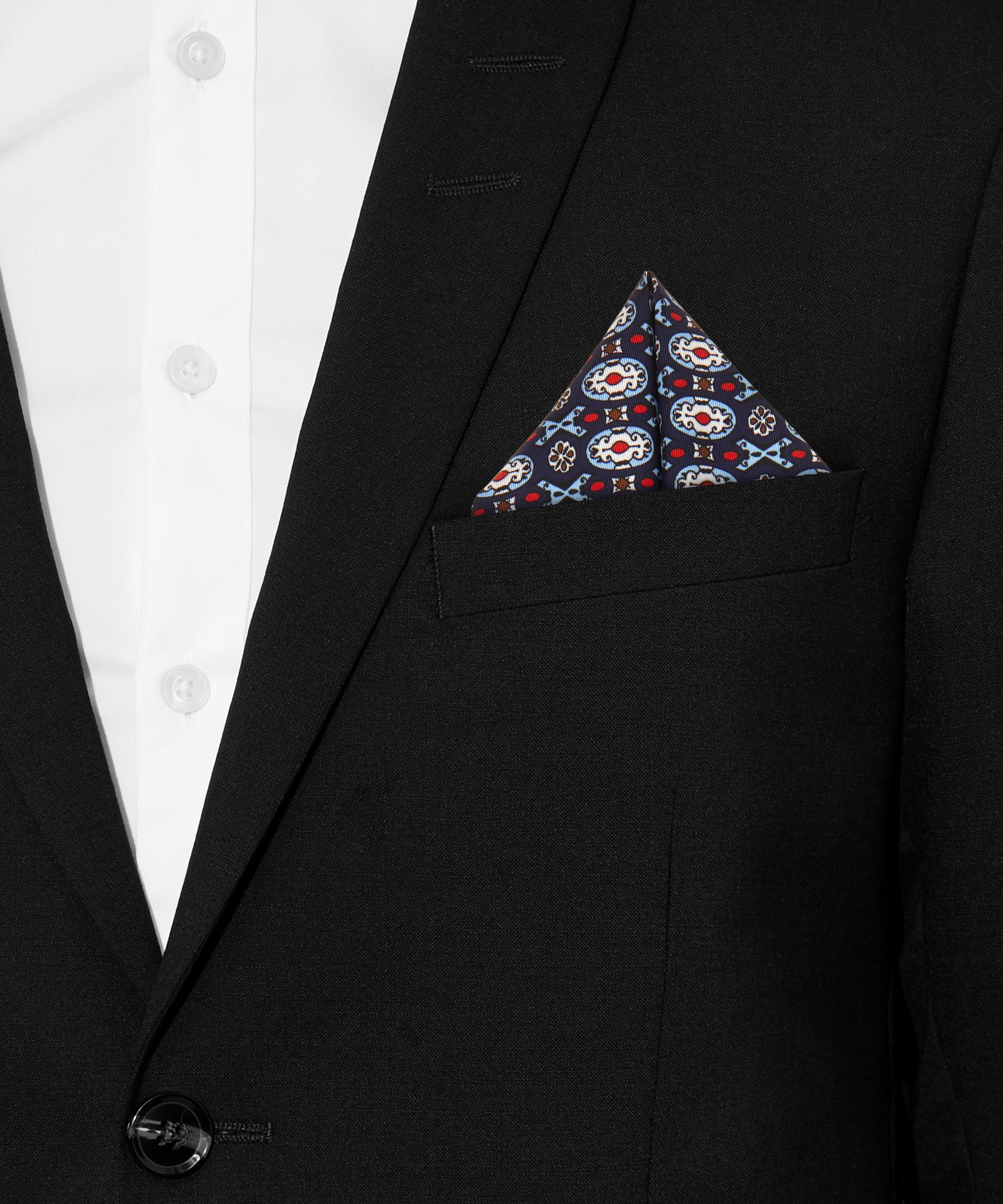 Woven Twill Pocket Square - 3 color print - once a day