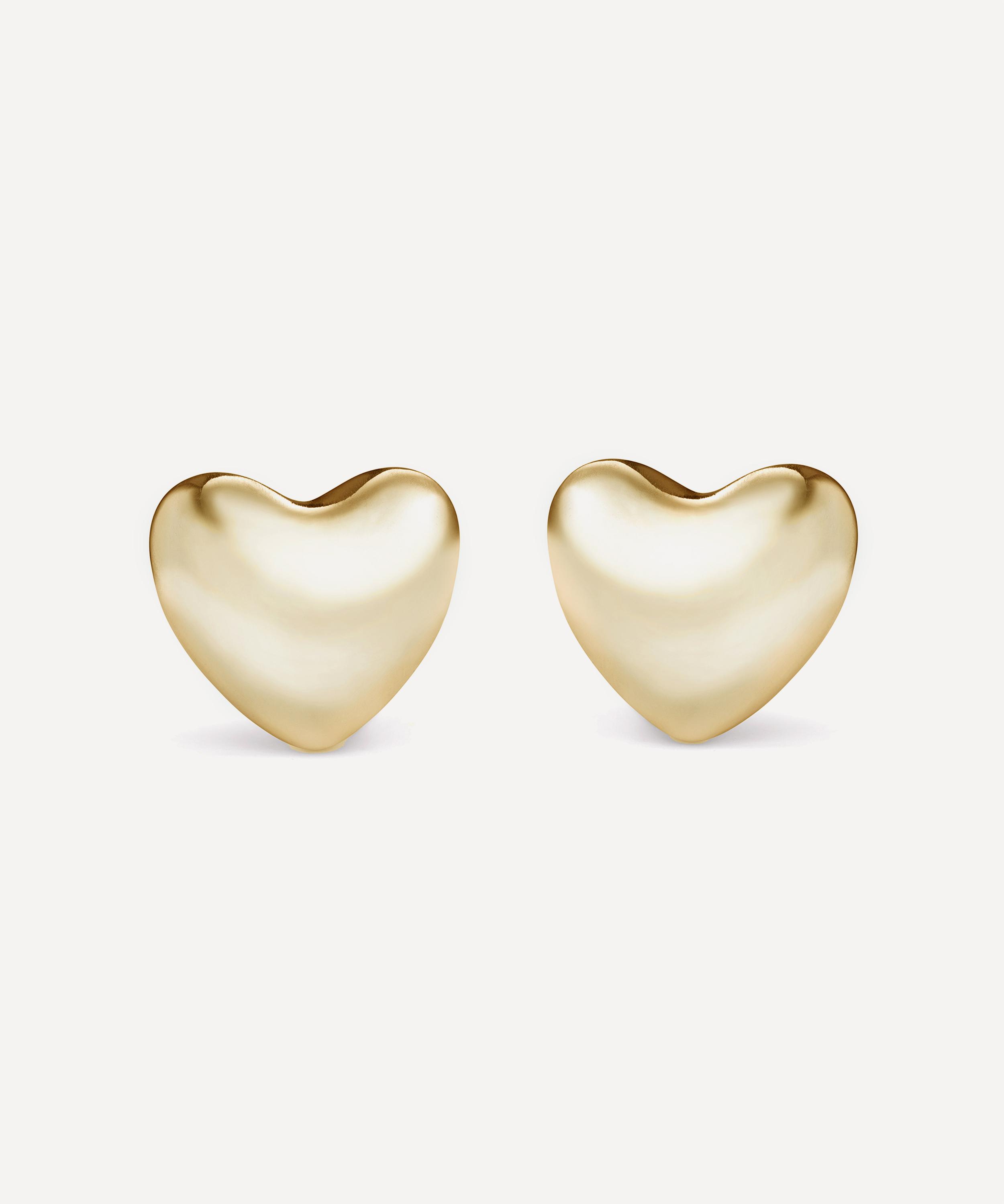 Annika Inez 14ct Gold-Plated Voluptuous Heart Stud Earrings | Liberty