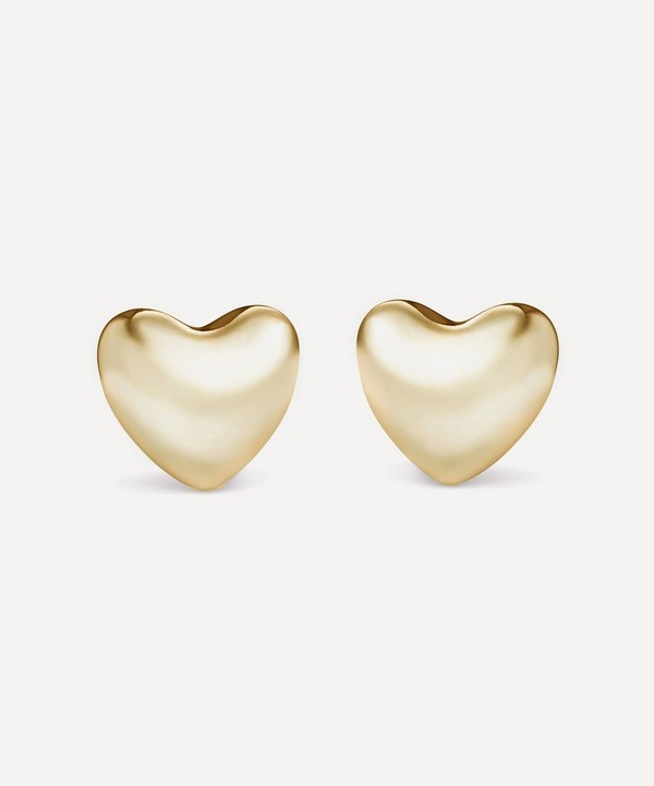 Annika Inez - 14ct Gold-Plated Voluptuous Heart Stud Earrings image number null