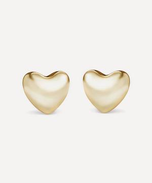 14ct Gold-Plated Voluptuous Heart Stud Earrings