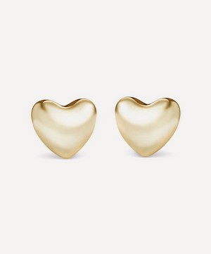 Annika Inez - 14ct Gold-Plated Voluptuous Heart Stud Earrings image number 0