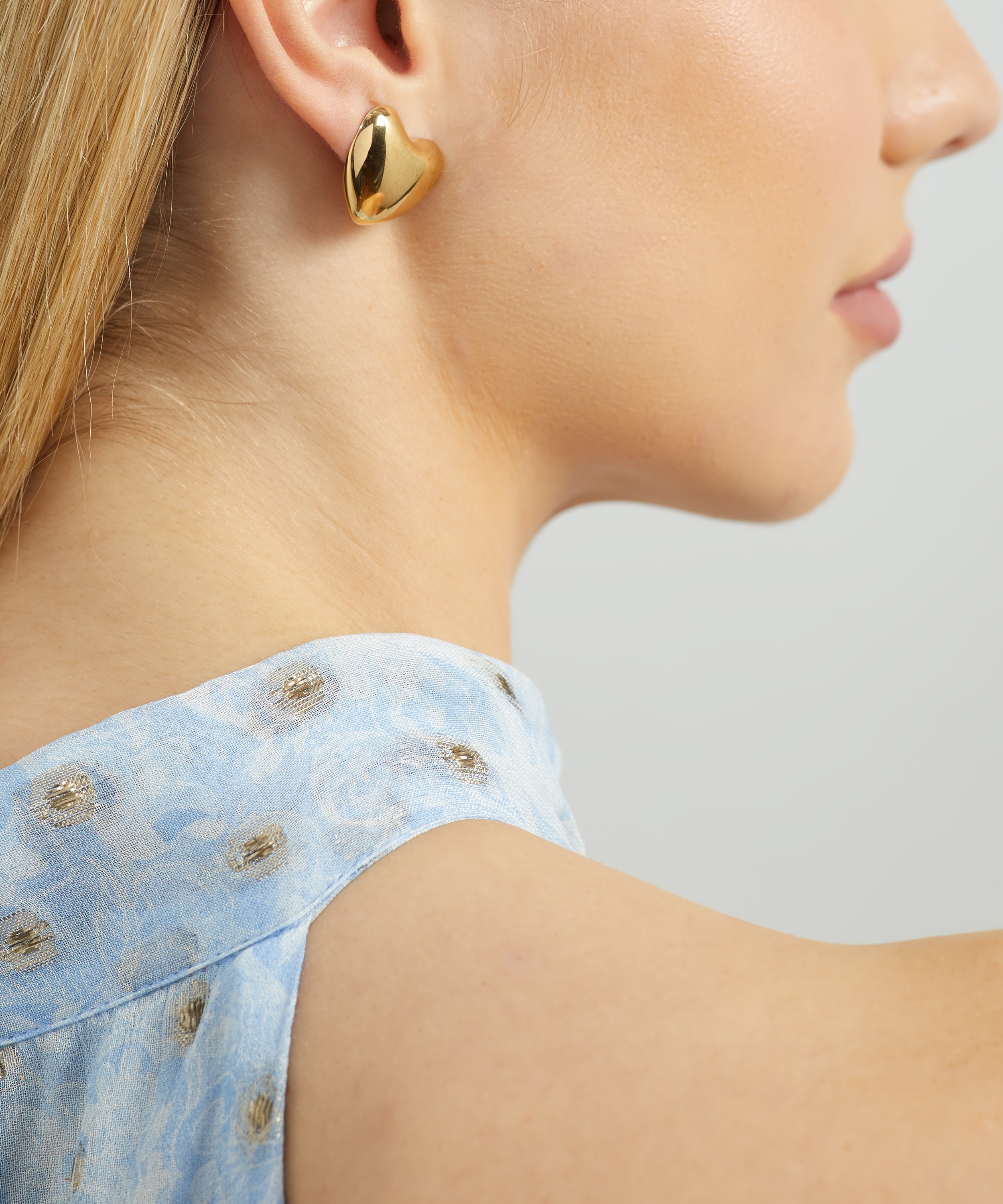 Annika Inez 14ct Gold-Plated Voluptuous Heart Stud Earrings | Liberty