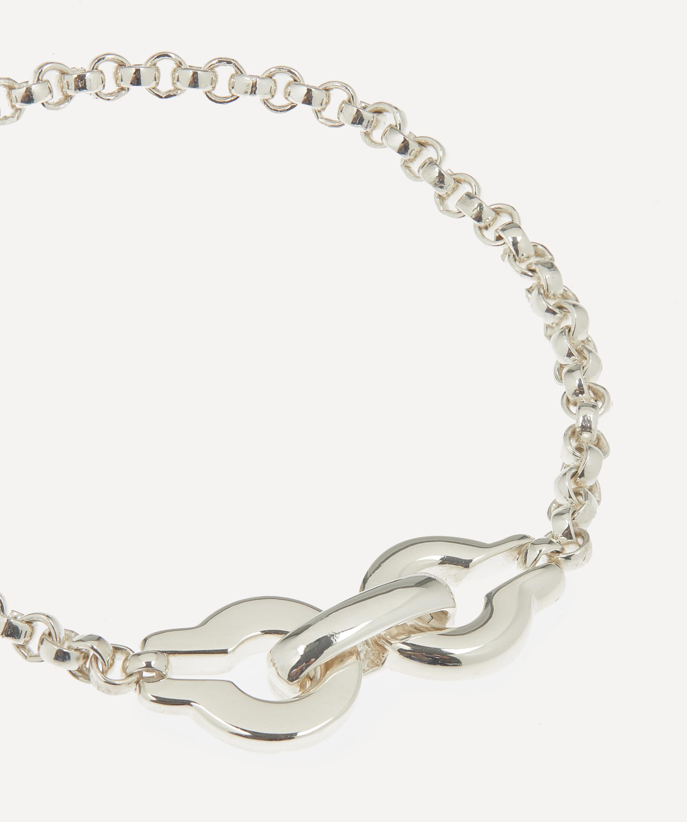 Annika Inez Sterling Silver Chunky Ample Clasp Chain Bracelet