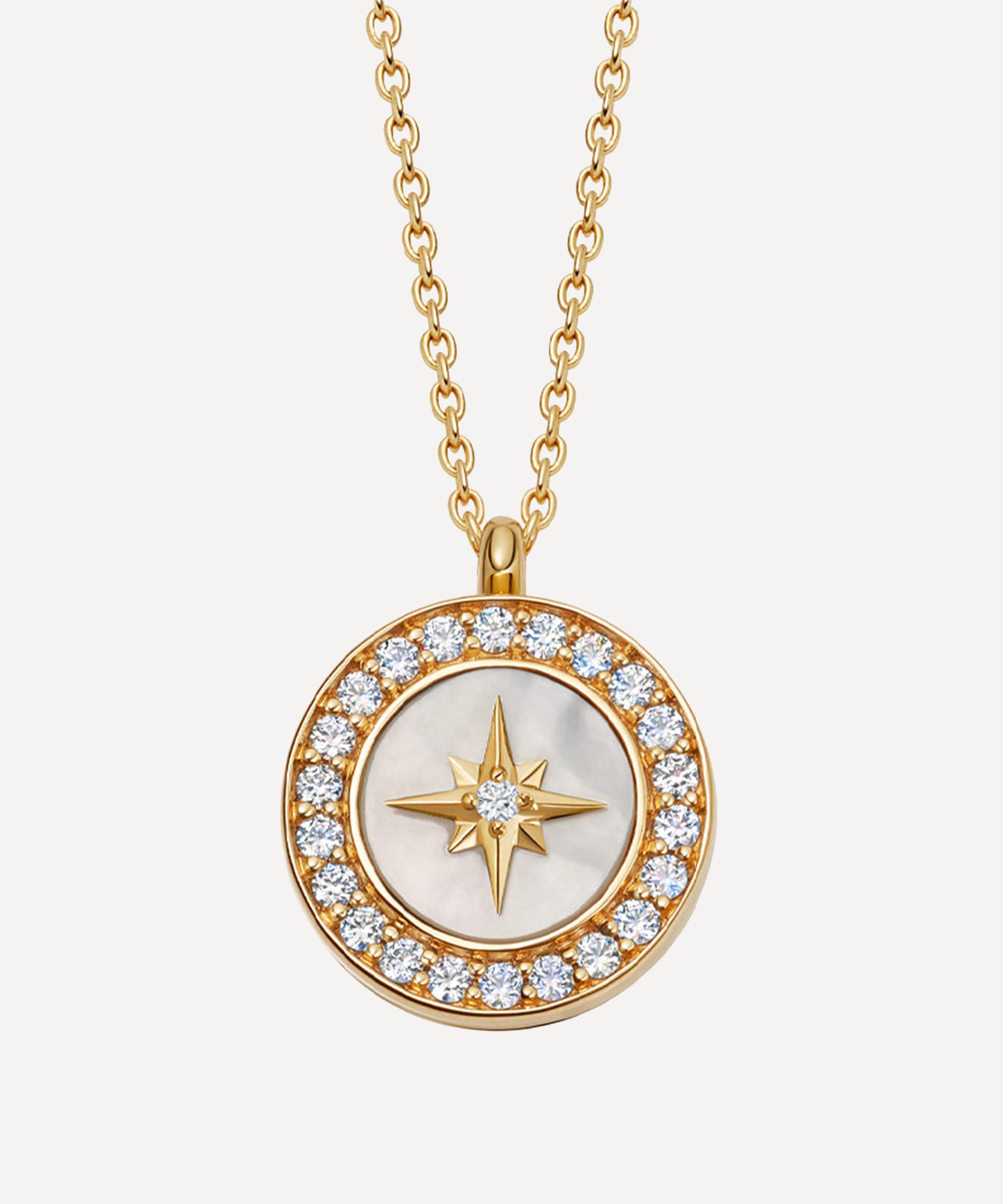 Astley Clarke - Gold Plated Vermeil Silver Small Polaris Mother of Pearl Locket Necklace image number 0