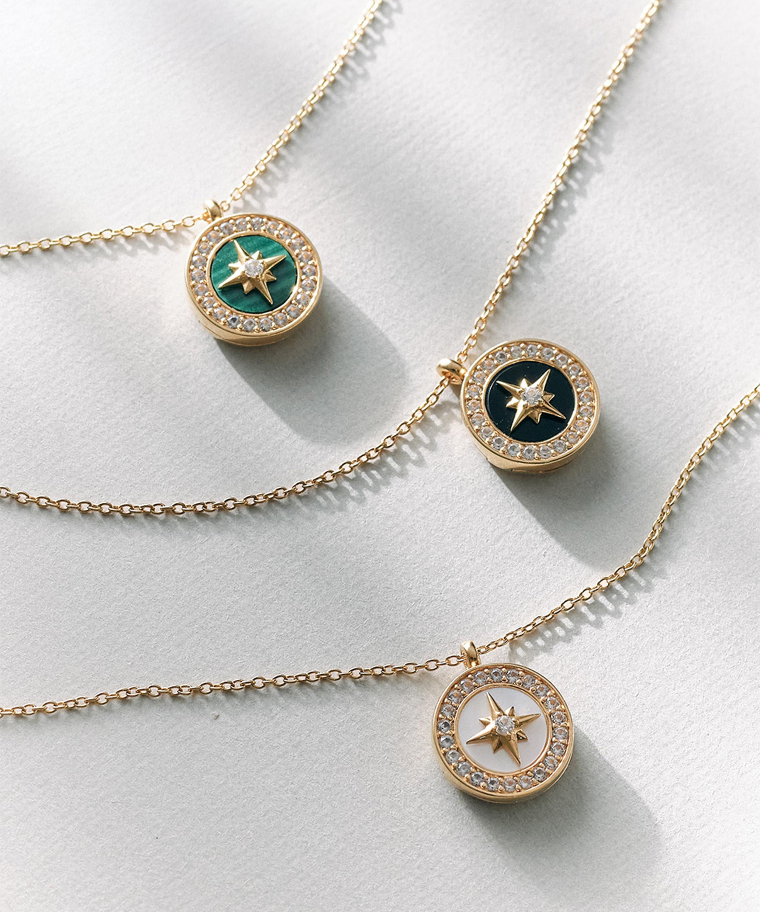 Astley Clarke - Gold Plated Vermeil Silver Small Polaris Mother of Pearl Locket Necklace image number 1