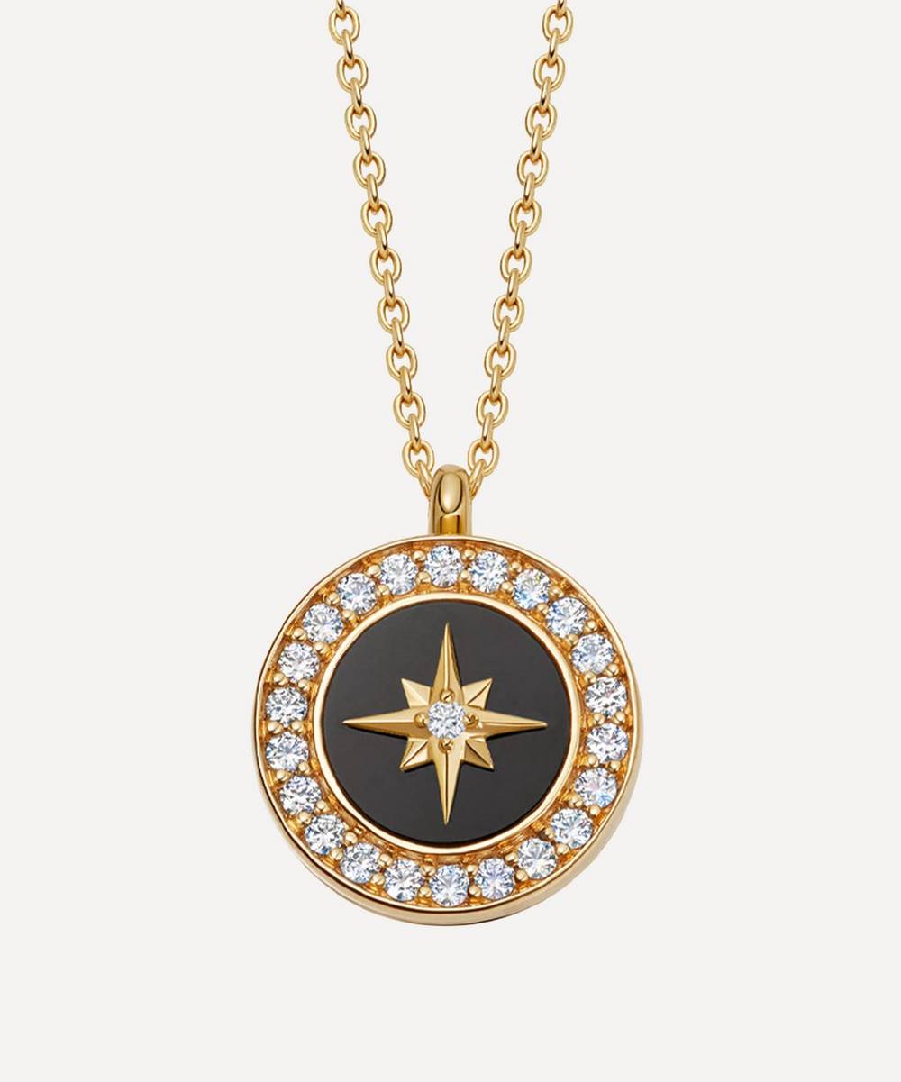 Astley Clarke - Gold Plated Vermeil Silver Small Polaris Black Onyx Locket Necklace