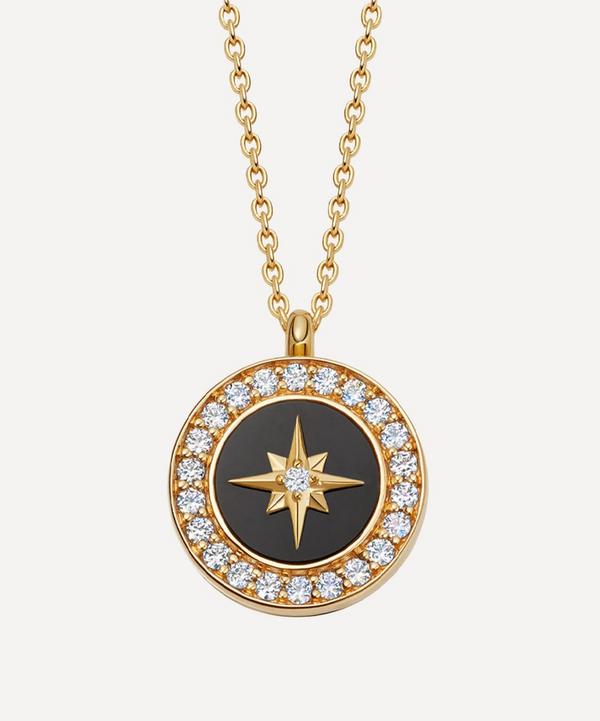 Astley Clarke - Gold Plated Vermeil Silver Small Polaris Black Onyx Locket Necklace image number null