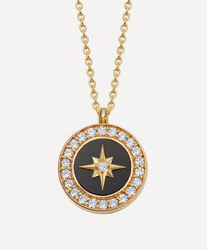 Gold Plated Vermeil Silver Small Polaris Black Onyx Locket Necklace