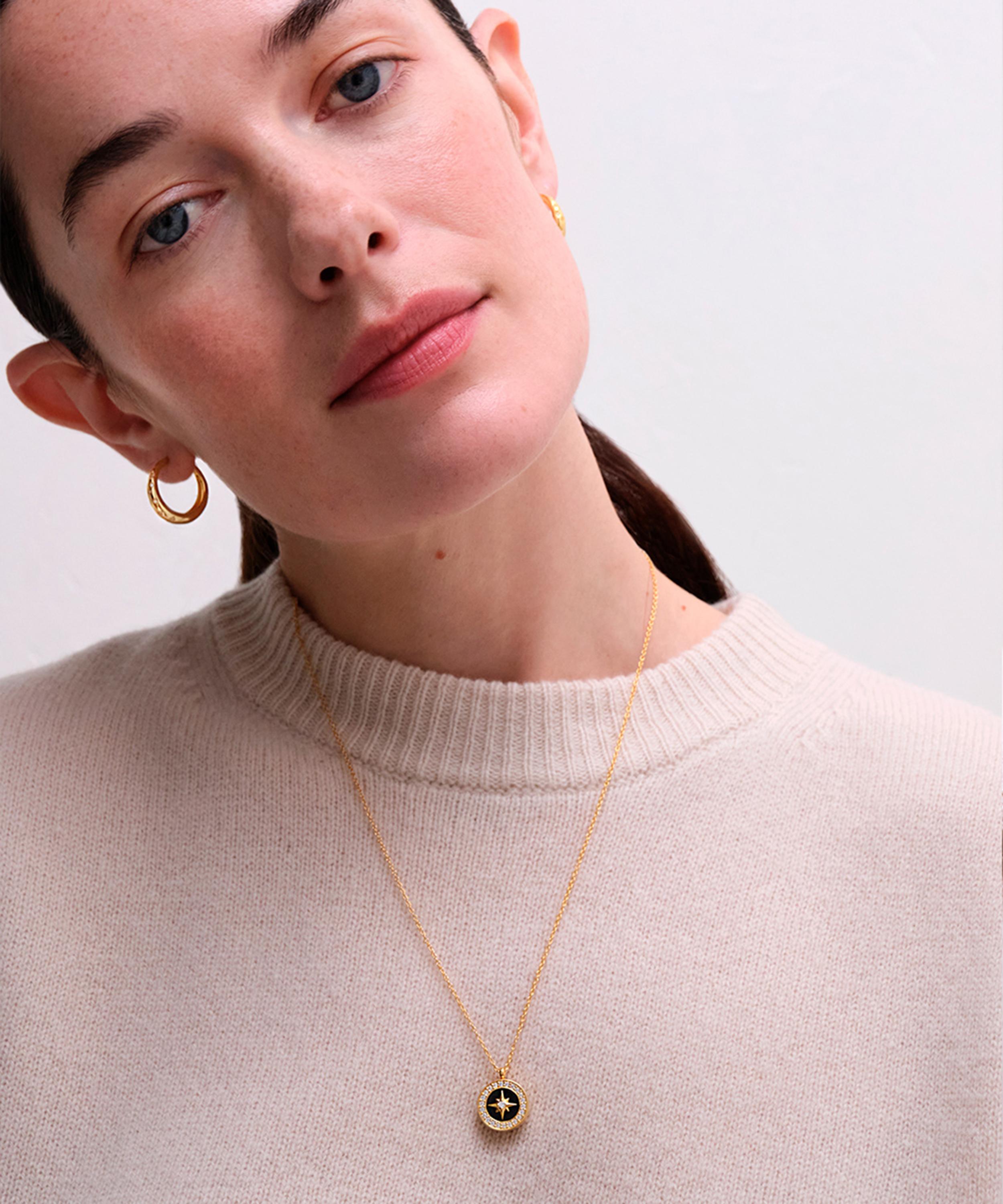 Astley Clarke - Gold Plated Vermeil Silver Small Polaris Black Onyx Locket Necklace image number 2