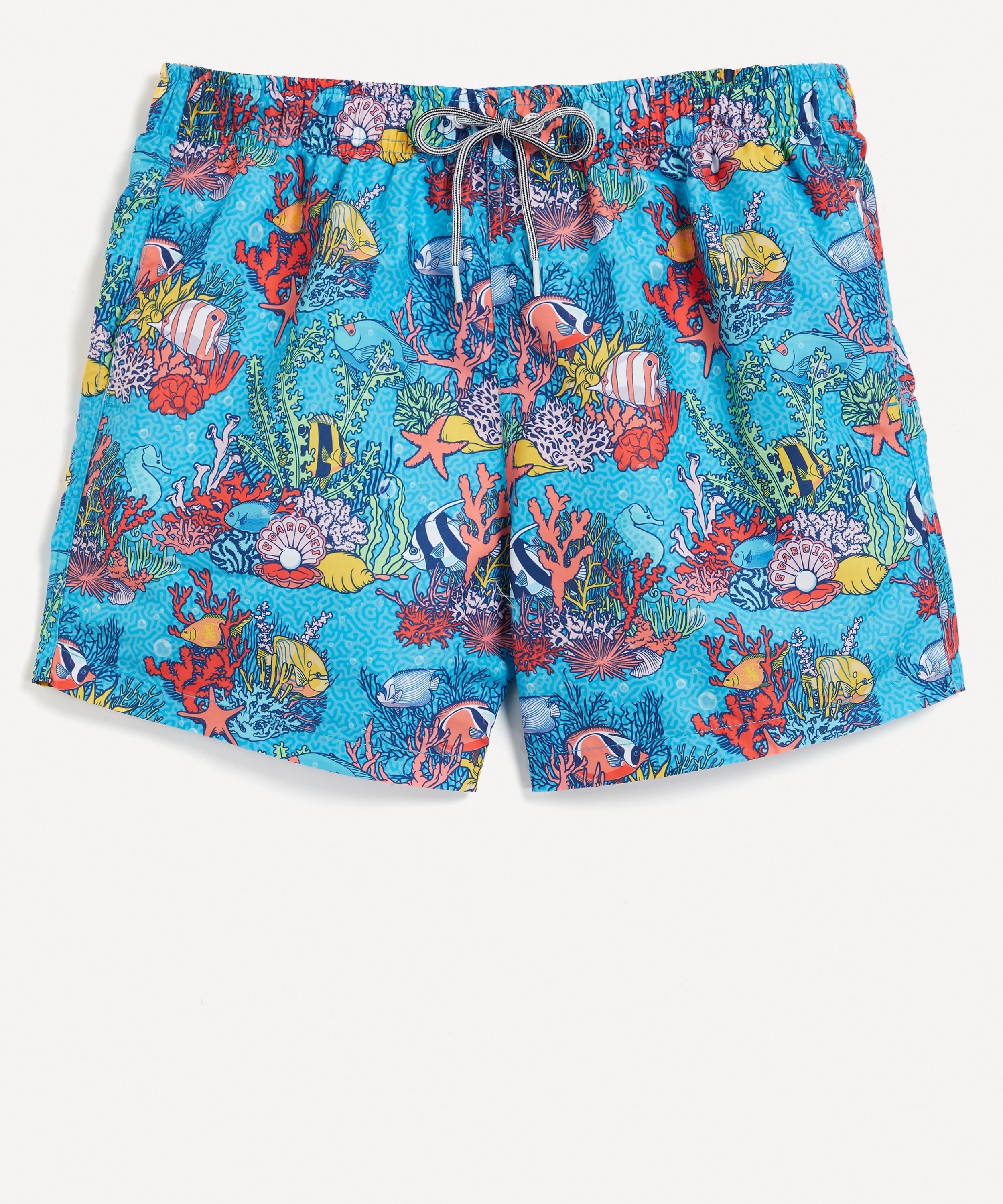 Spongebob SquarePants Mens Blue Underwater Print Swim Trunks Medium, Men's