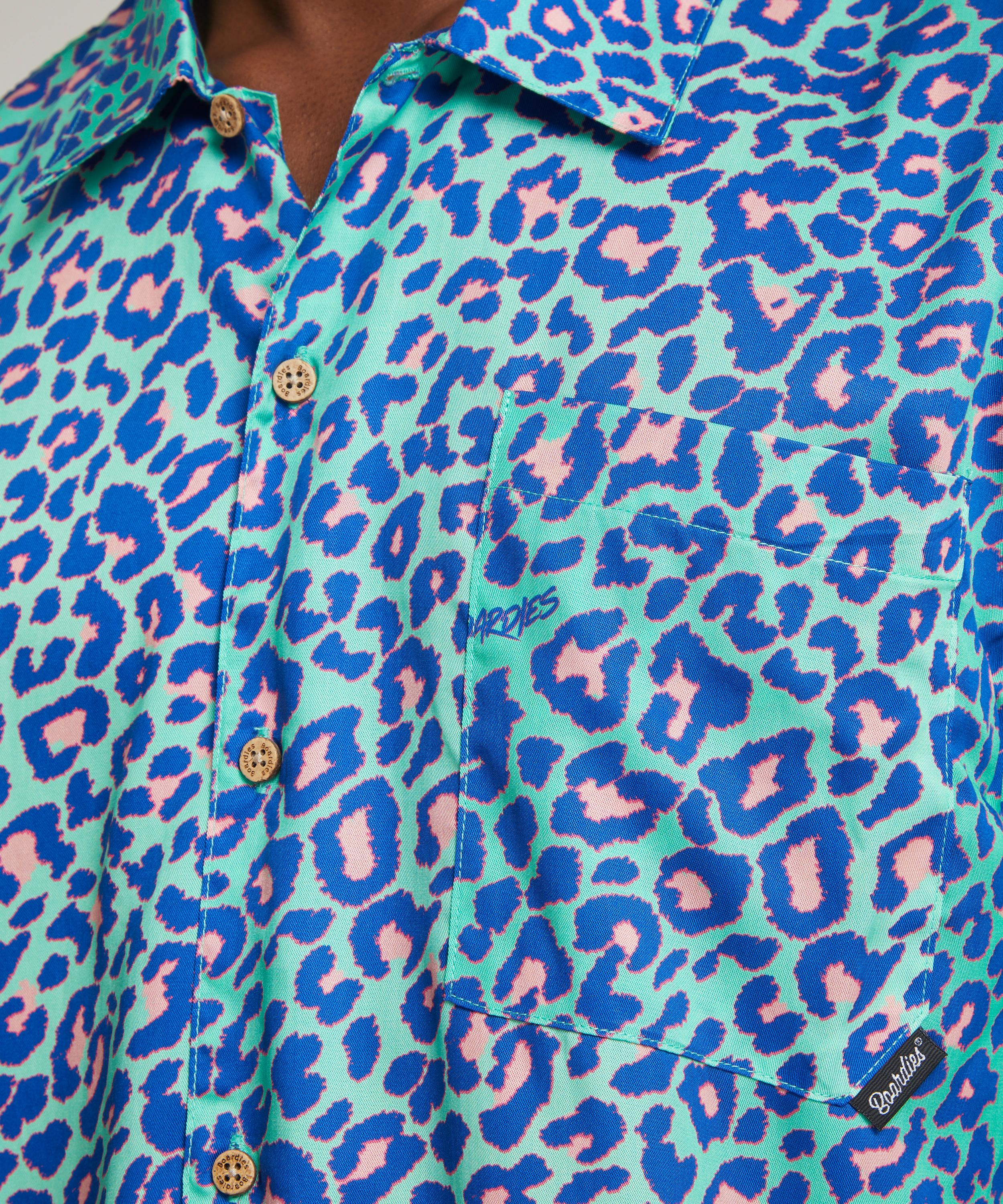 Boardies - Lime Leopard Short Sleeve Shirt image number 4