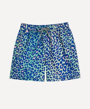 Boardies - Lime Leopard Swim Shorts 1-8 Years image number 0