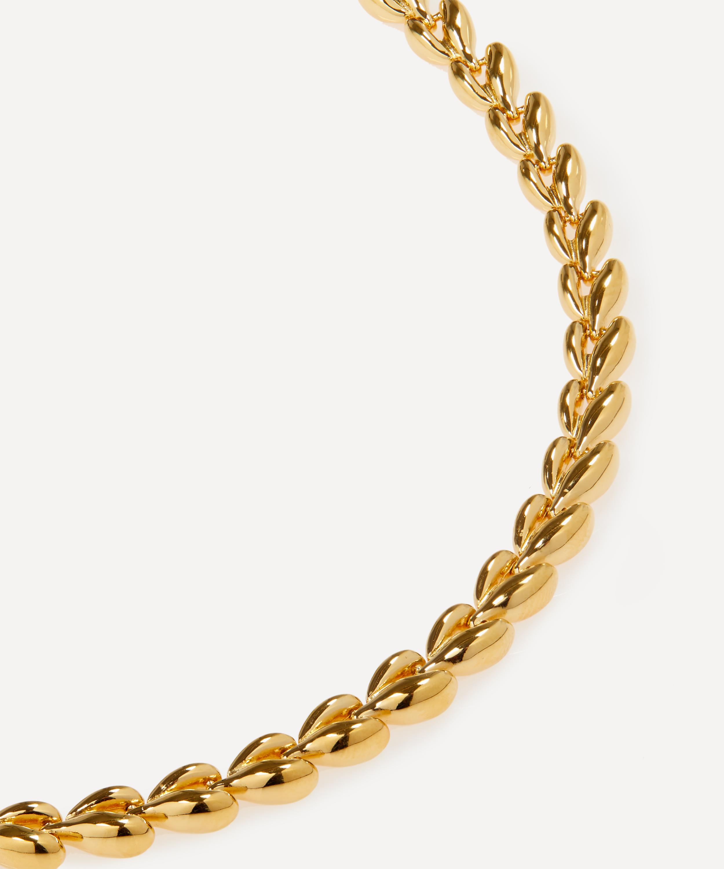 By Pariah 14ct Gold Plated Vermeil Silver Fishbone Chain Necklace