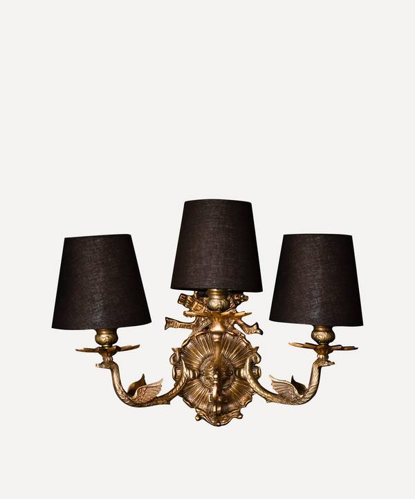 Rockett St George - Vintage Style Swan Wall Light With Lamp Shades