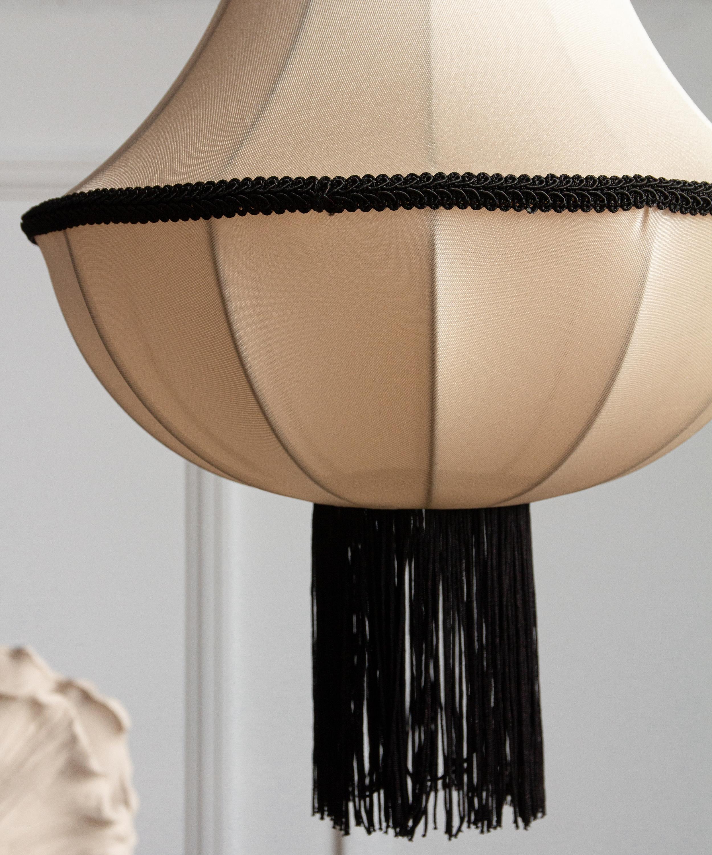 Rockett St George - Cream and Black Lantern Ceiling Light With Tassels image number 3