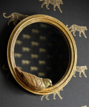 Rockett St George - Gold Parrot Round Wall Mirror image number 1