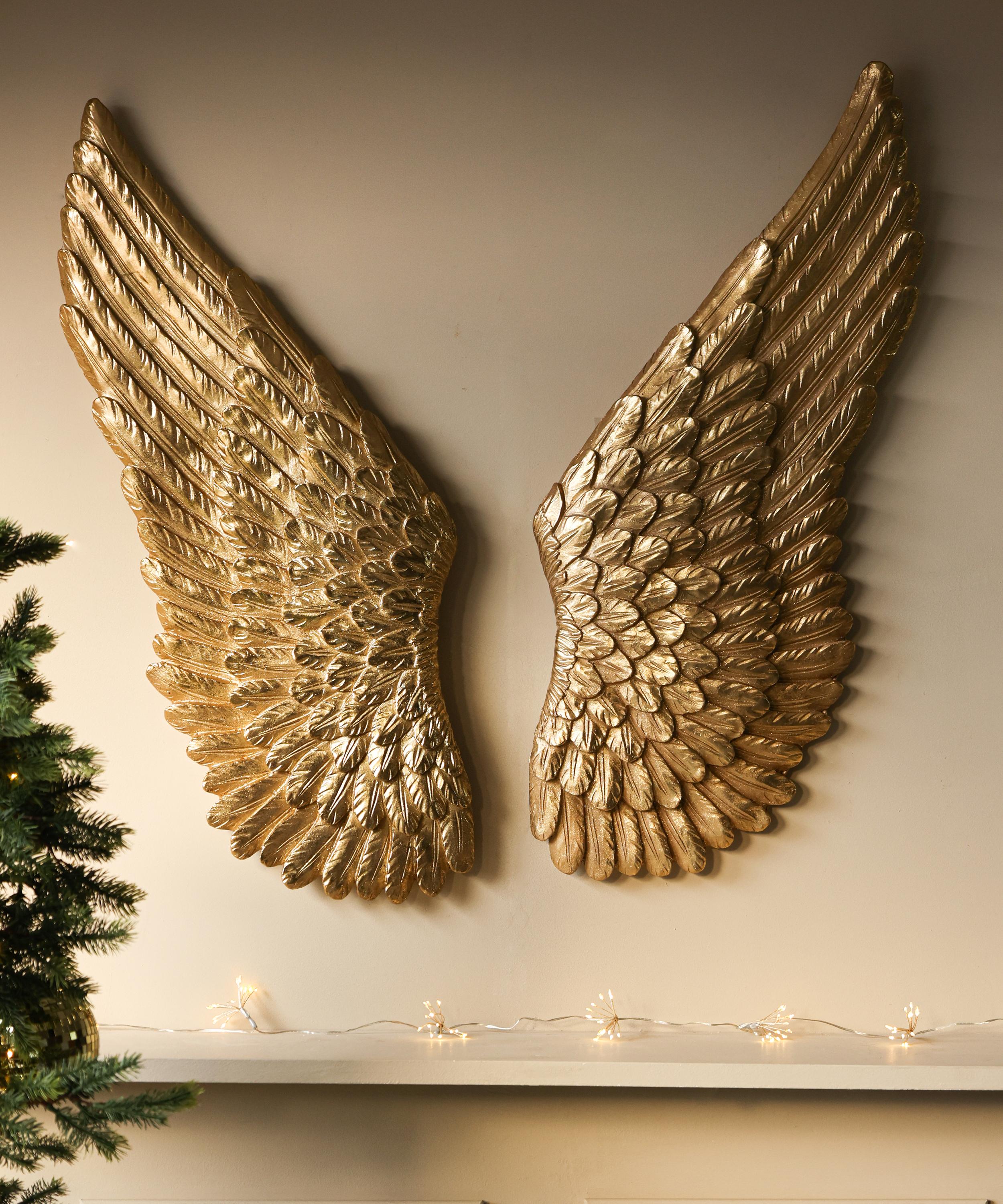 Gold Angel Wings Wall Art, think Versace or Versailles just how grande will  these be on your stat…