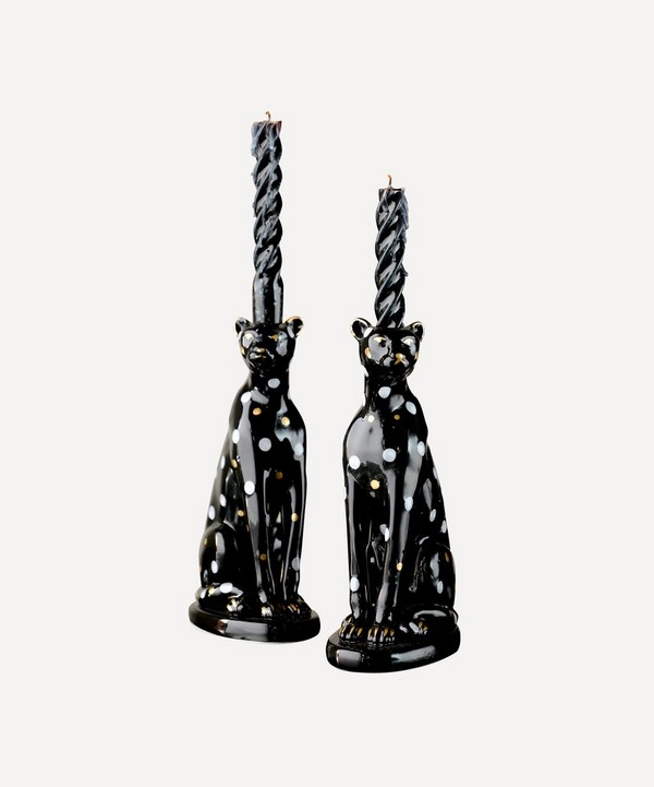 Rockett St George - Leopard Candlestick Holders Set of Two image number null