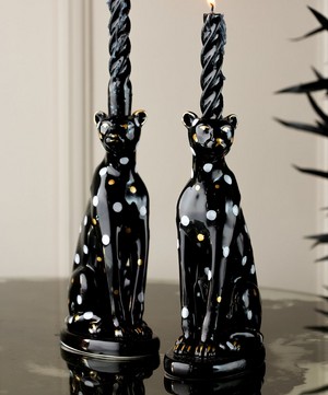Rockett St George - Leopard Candlestick Holders Set of Two image number 1
