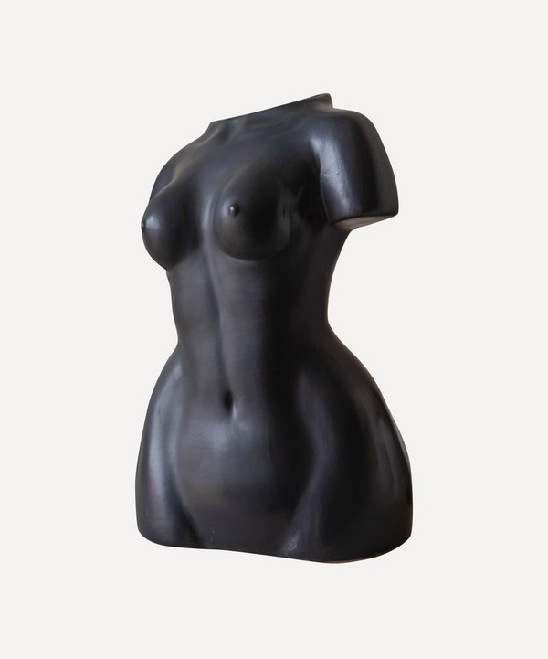 Rockett St George - Matte Black Ceramic Female Body Vase image number null
