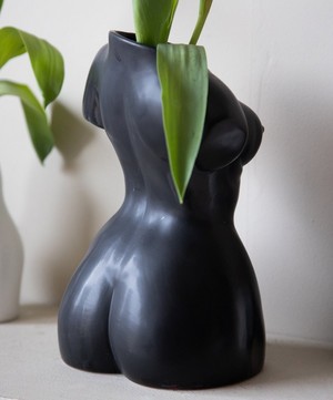 Rockett St George - Matte Black Ceramic Female Body Vase image number 2