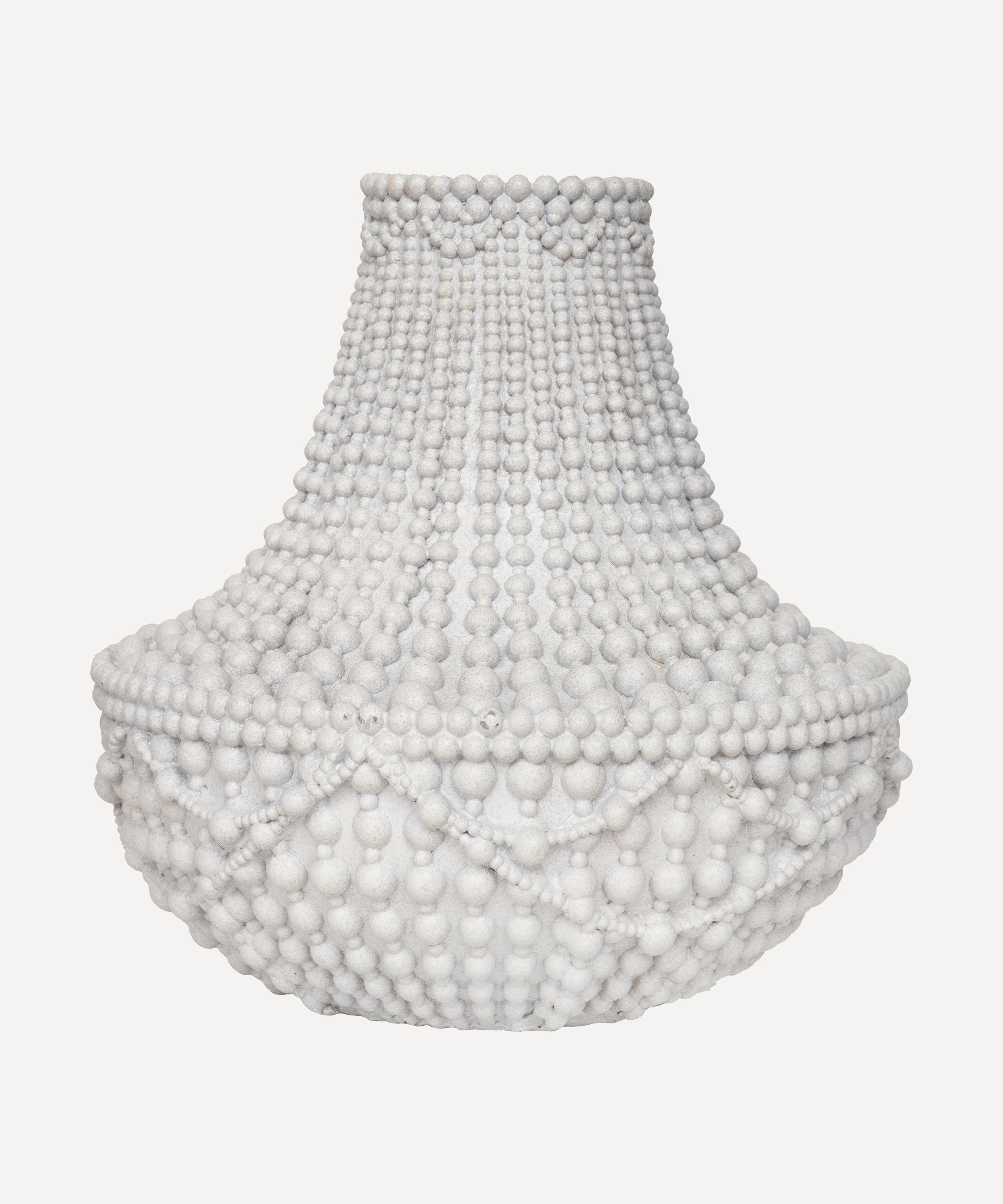 Rockett St George - White Bead Effect Chandelier Vase image number 0