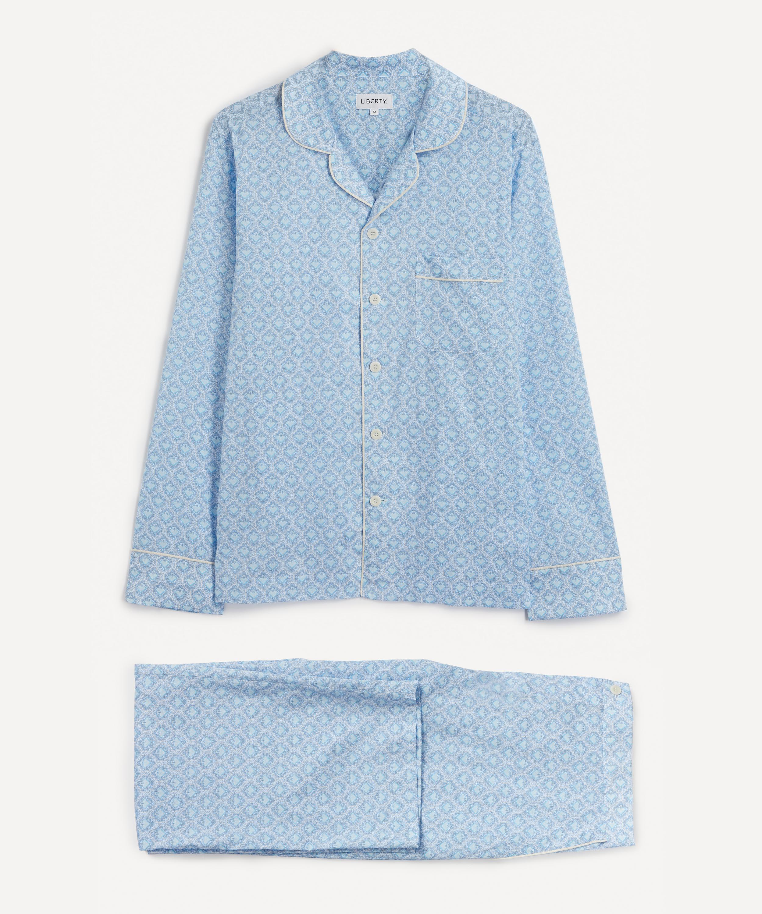 Liberty King Of Hearts Tana Lawn™ Cotton Pyjama Set In Blue
