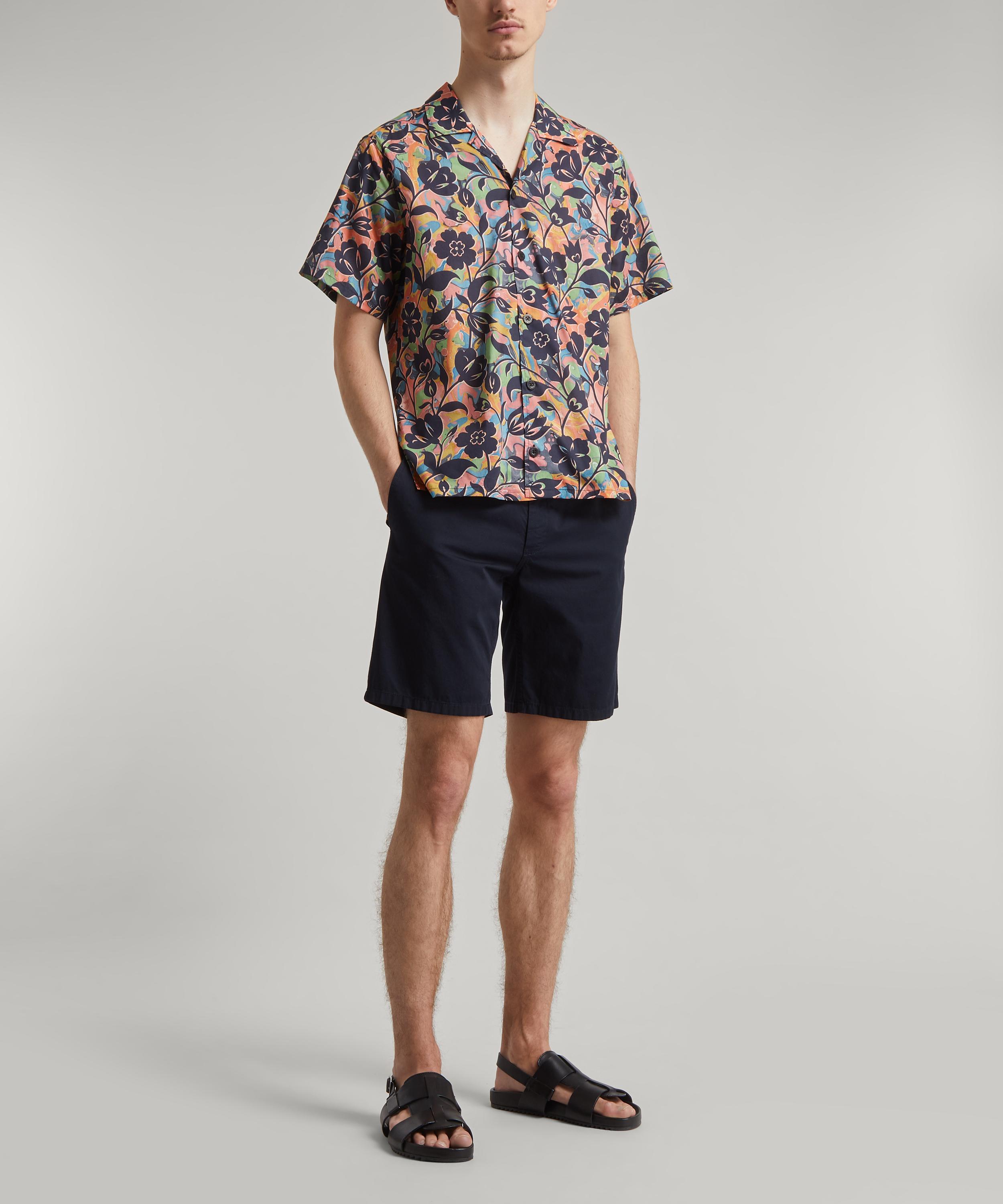 Liberty - Floral Marble Cotton Cuban Collar Casual Shirt image number 1