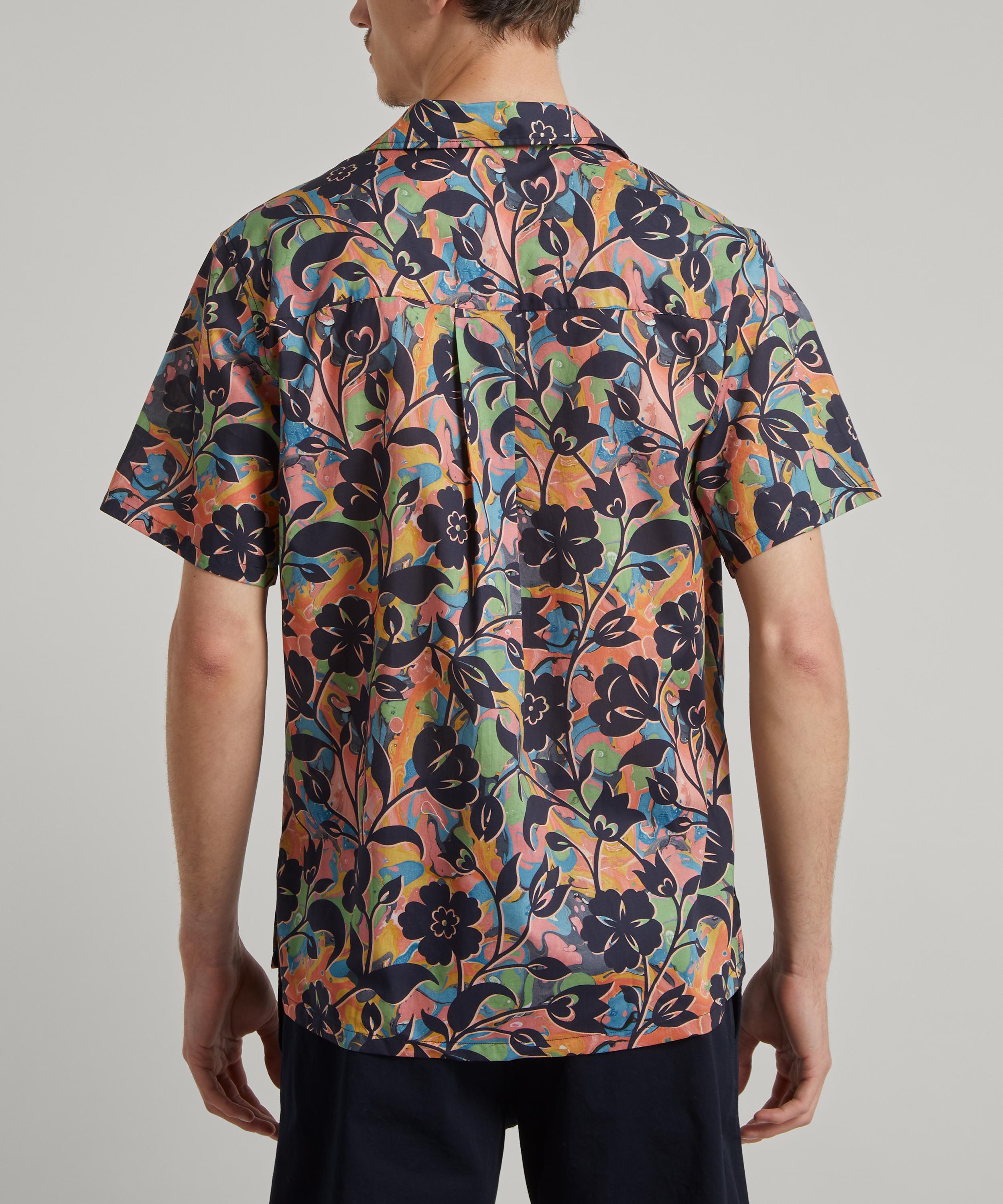 Liberty - Floral Marble Cotton Cuban Collar Casual Shirt image number 4