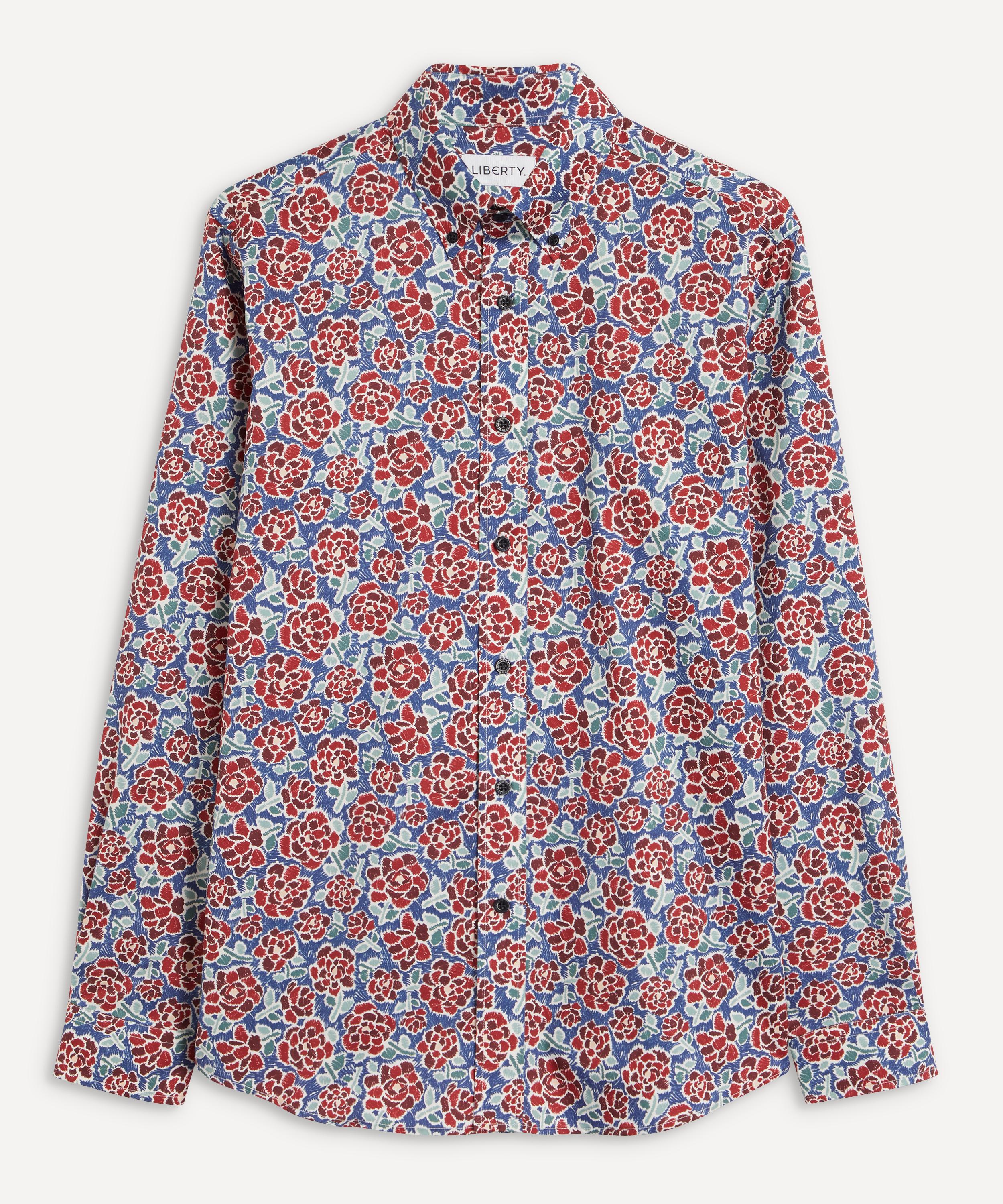 Liberty Charleston Posy Cotton Twill Casual Button-down Shirt In Multi