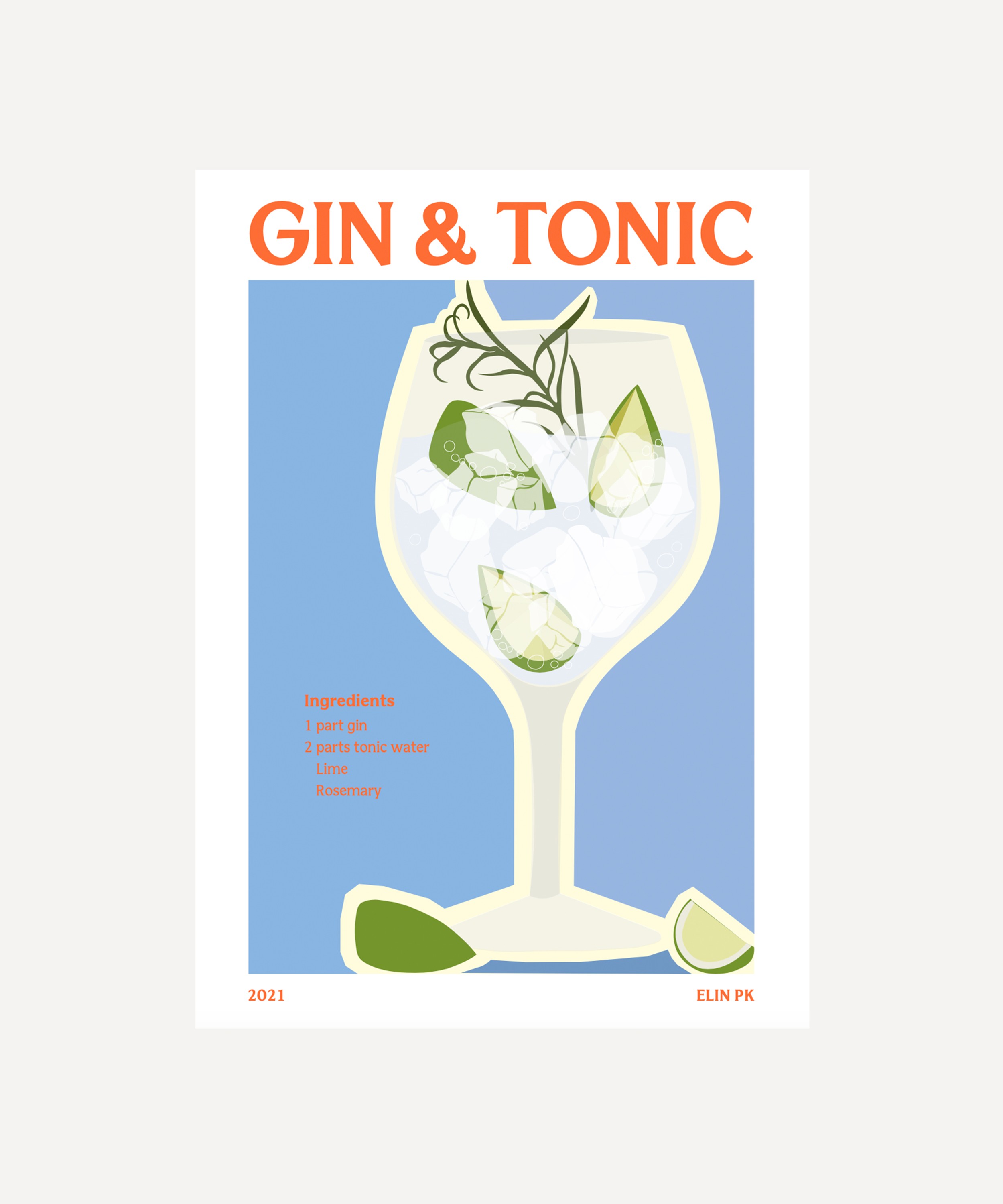 Elin PK - Gin & Tonic Unframed Print 50x70 image number 0