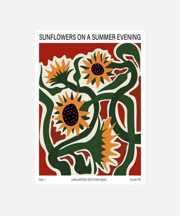 Elin PK - Sunflowers On A Summer Evening Unframed Print 50x70 image number 0