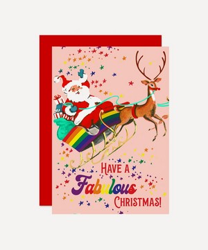 Unspecified - Santa’s Rainbow Sleigh Christmas Cards Box of Six image number 1