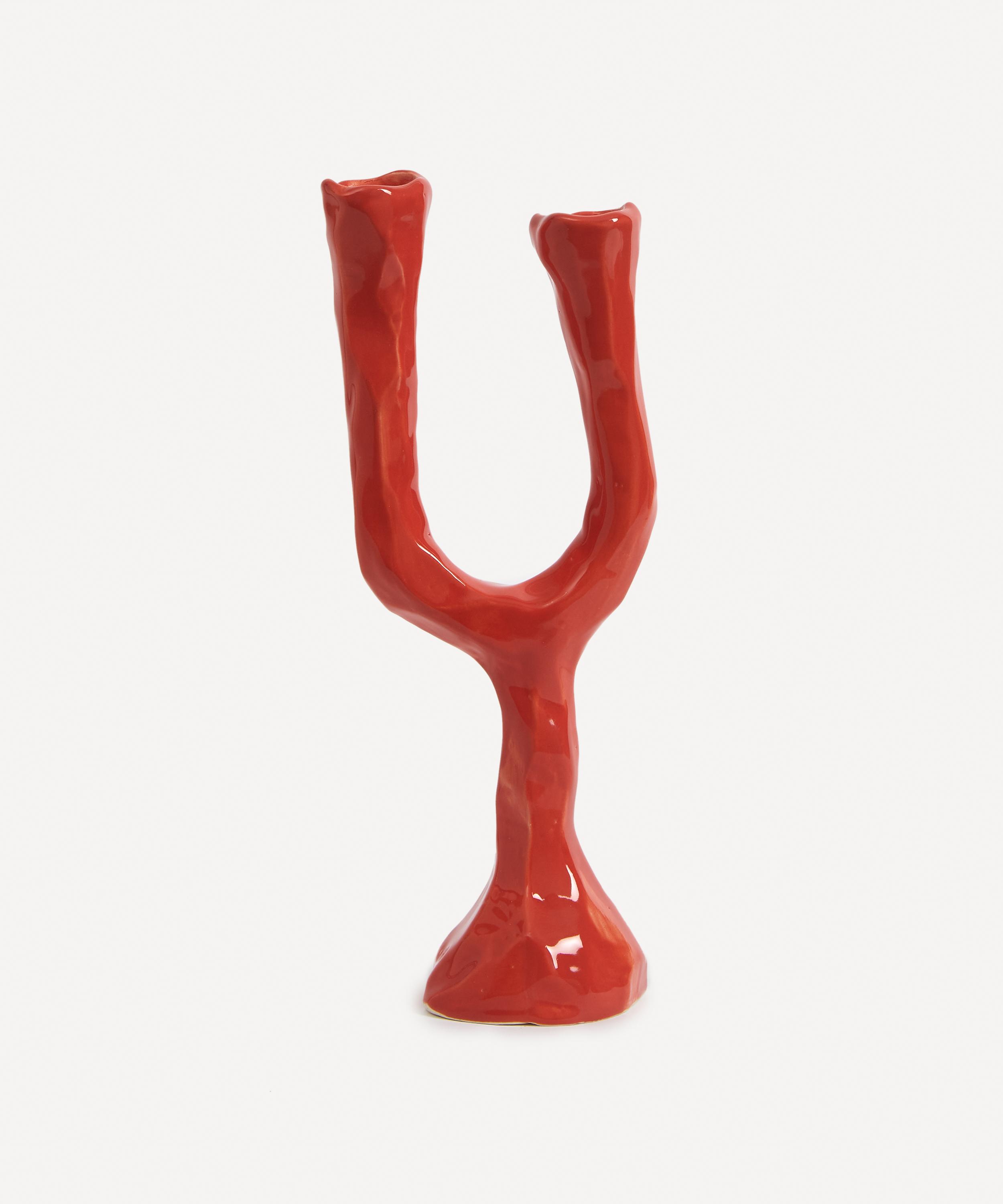 Pottery & Poetry - Dual Tall Porcelain Candleholder image number 0