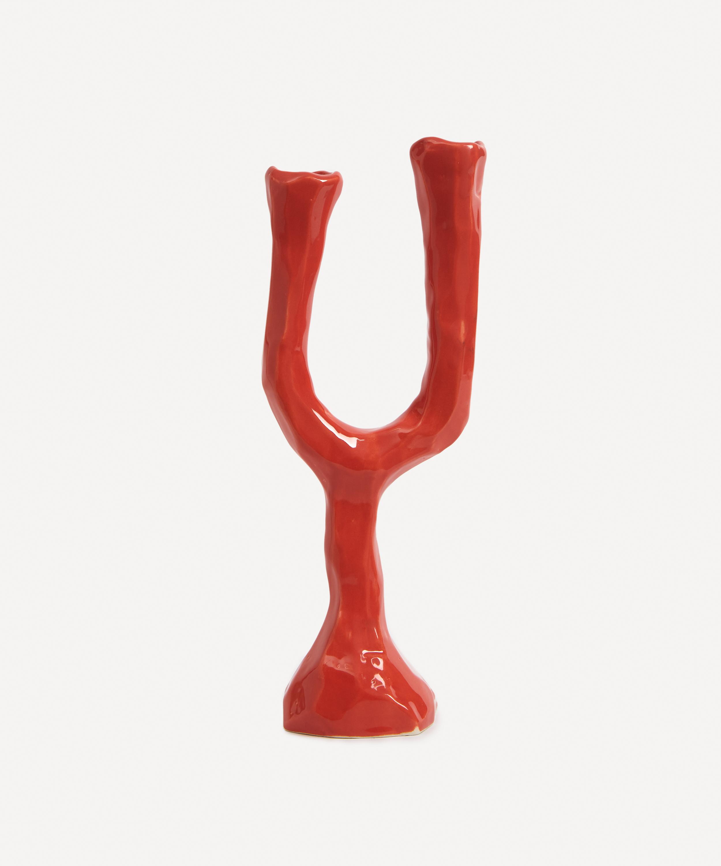 Pottery & Poetry - Dual Tall Porcelain Candleholder image number 2