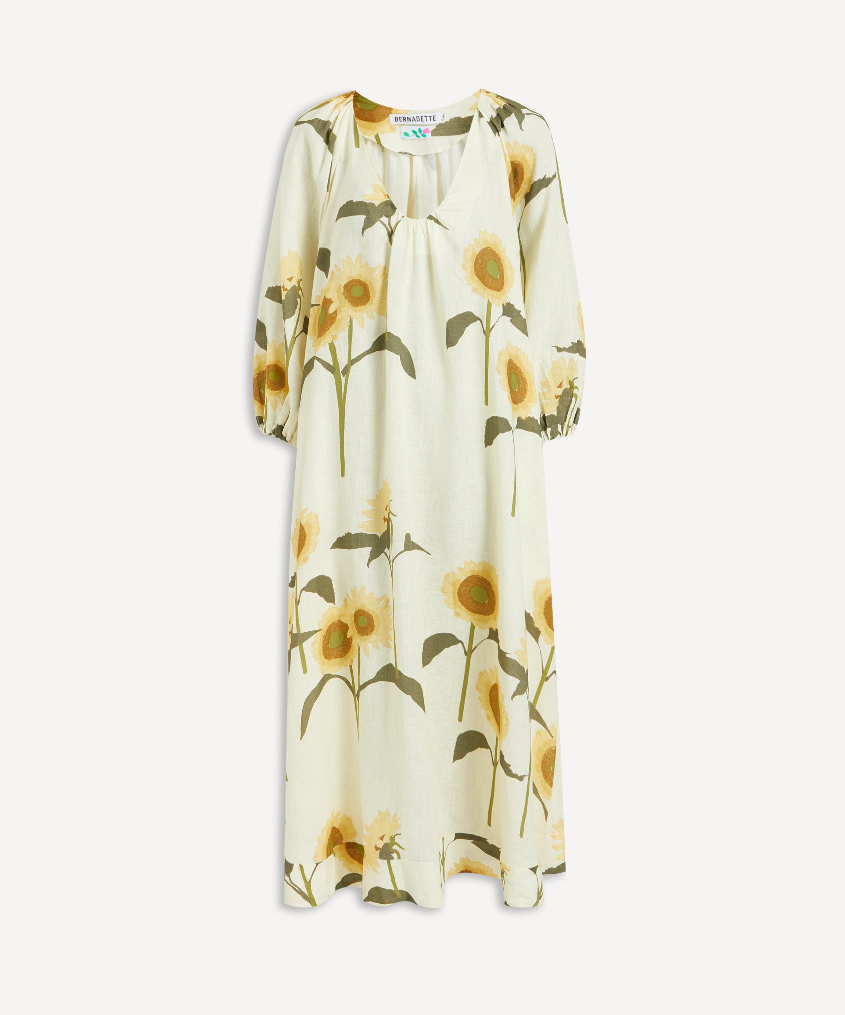 Georgette Sunflower-Print Maxi-Dress