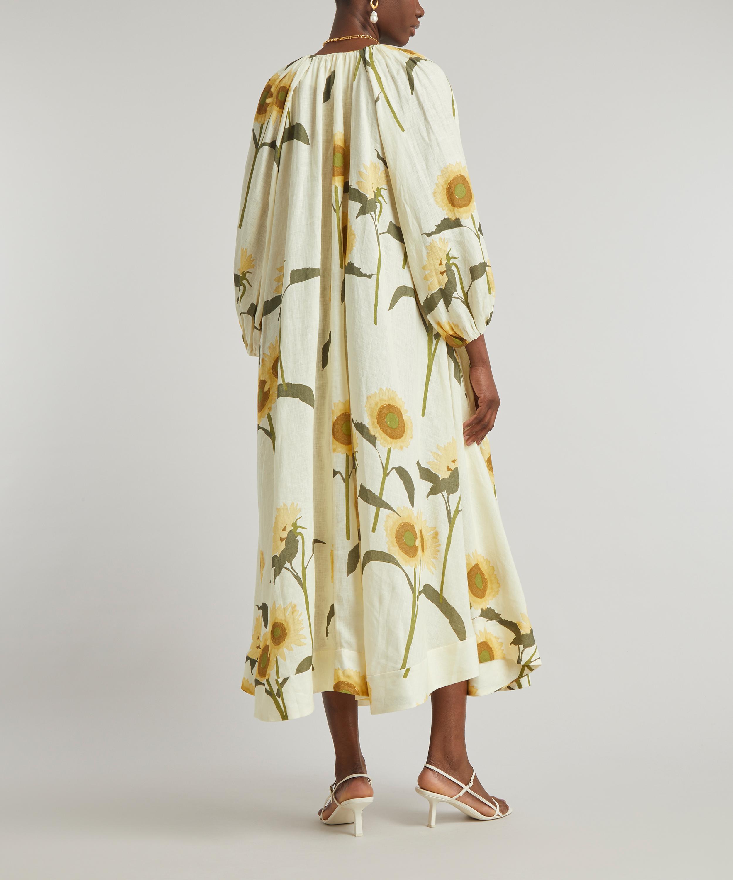 Bernadette - Georgette Sunflower-Print Maxi-Dress image number 3