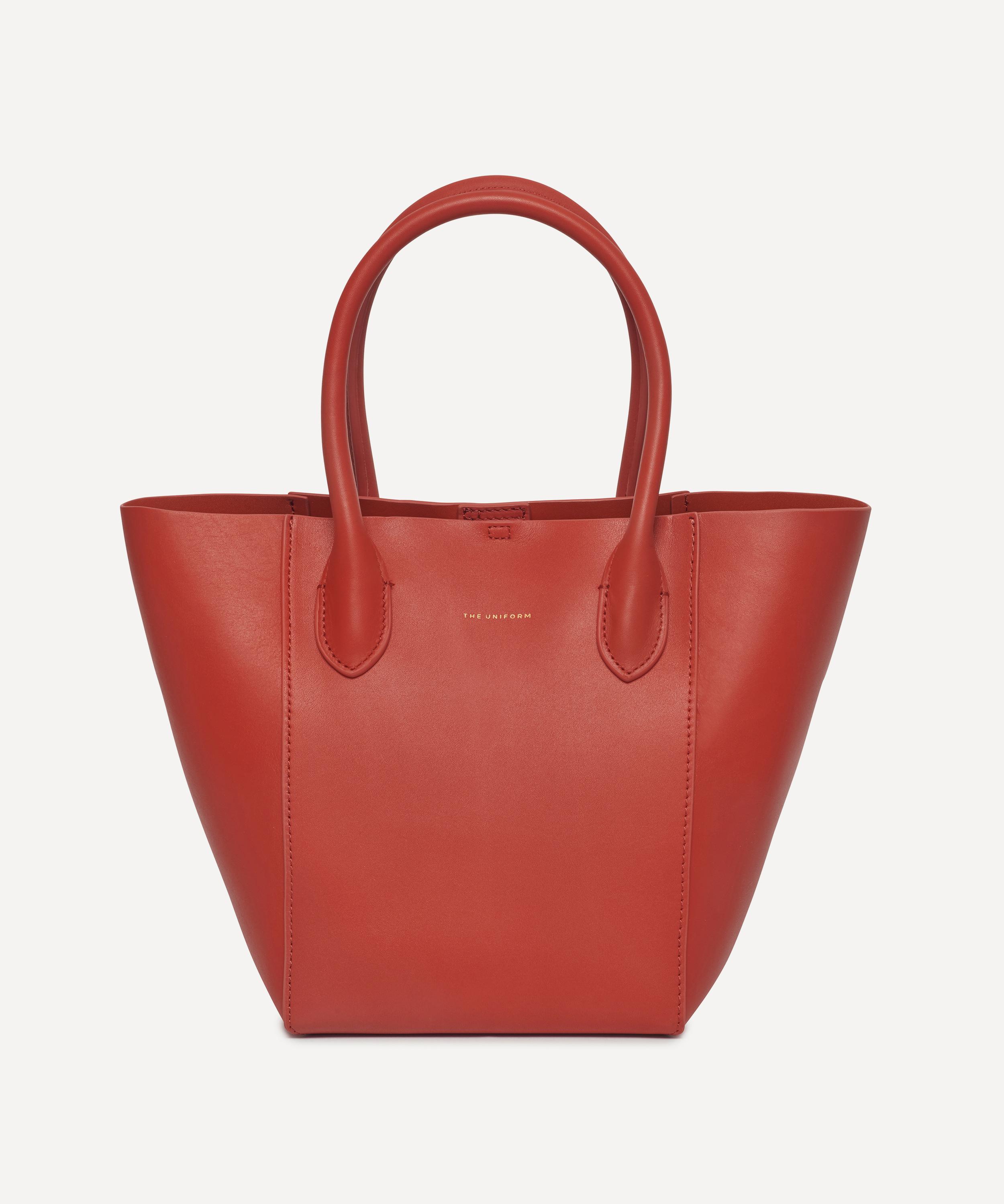 THE UNIFORM - Mini Burgundy Leather Bucket Bag image number 0