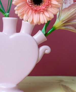 Heinen Delfts Blauw - KLEI Heart Tulip Vase Pink image number 1