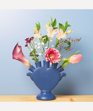 Heinen Delfts Blauw - KLEI Heart Tulip Vase Blue image number 1